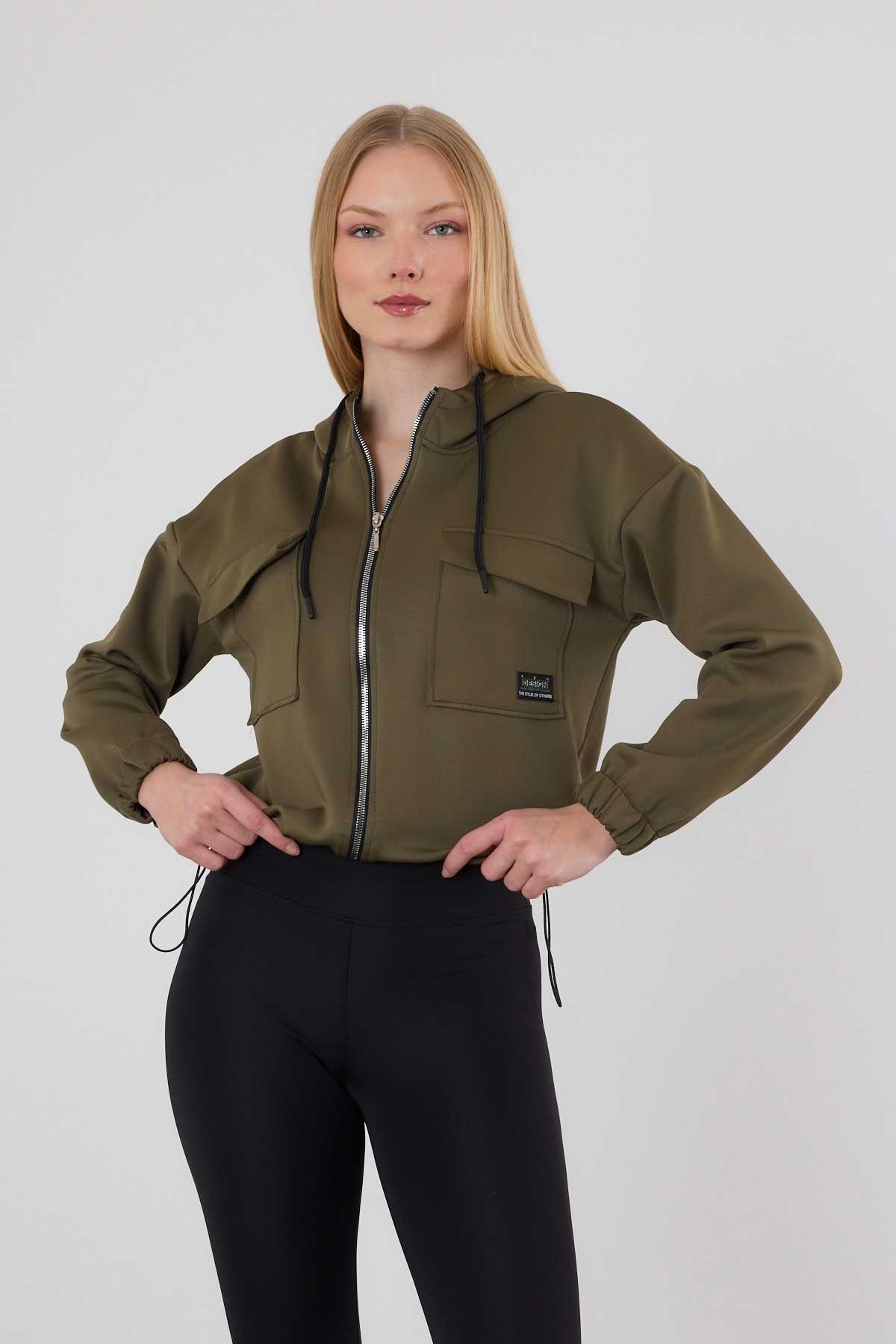 Haki Dalgıç Detay Cepli Sweat 9159M 