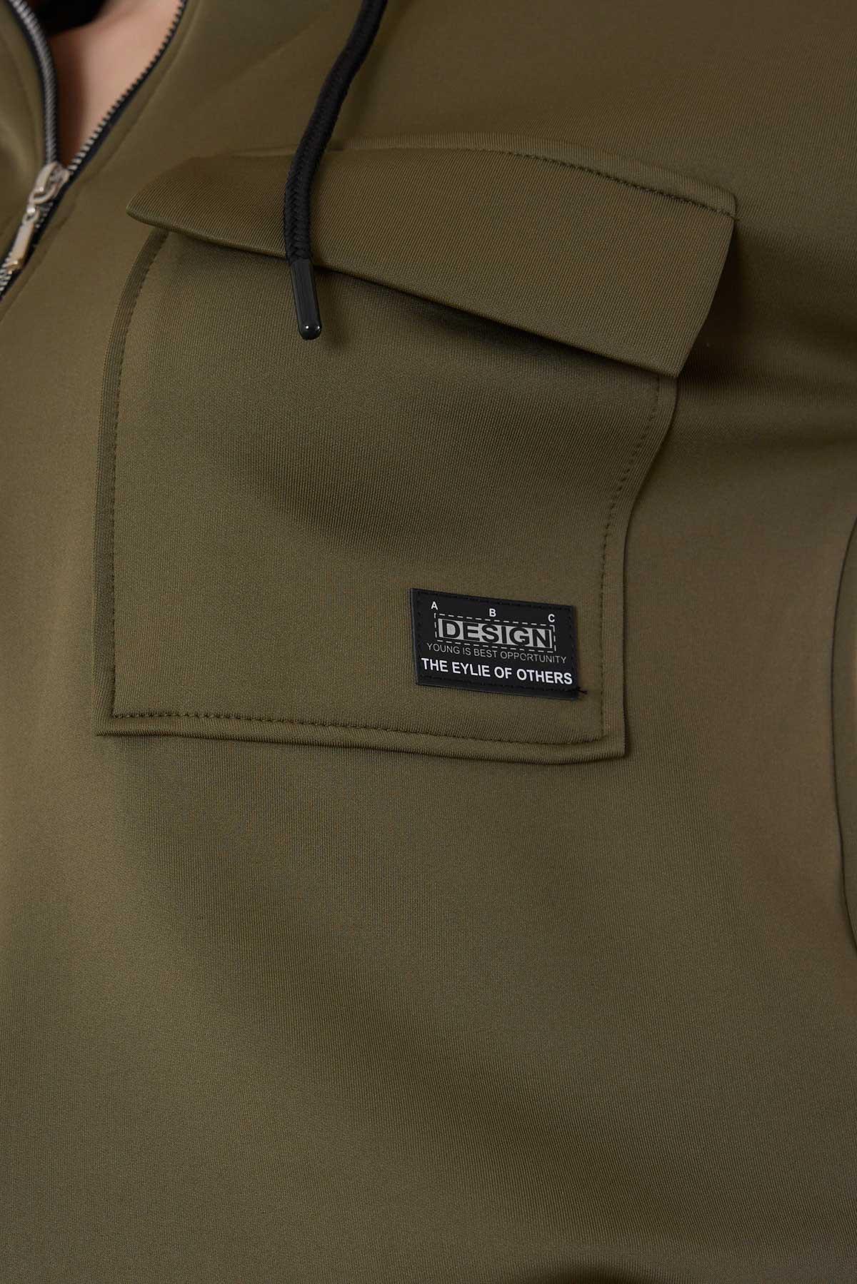 Haki Dalgıç Detay Cepli Sweat 9159M - 5