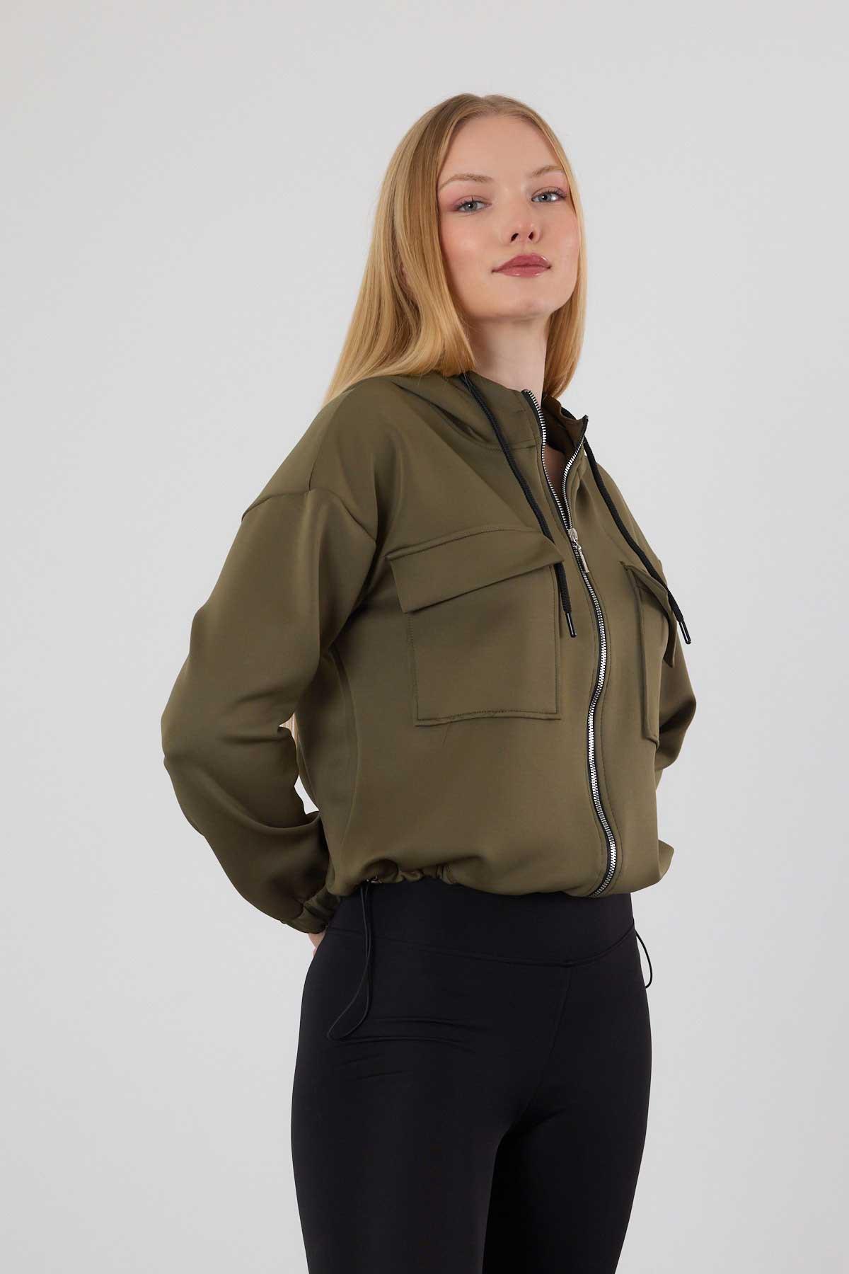 Haki Dalgıç Detay Cepli Sweat 9159M - 7