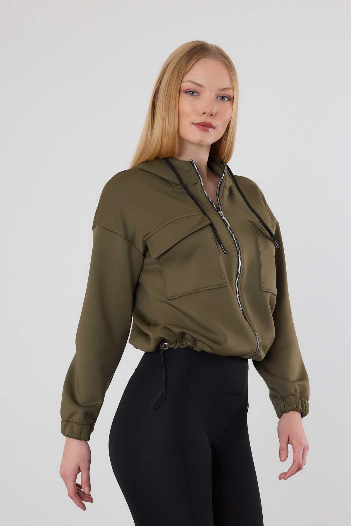 Haki Dalgıç Detay Cepli Sweat 9159M - 8