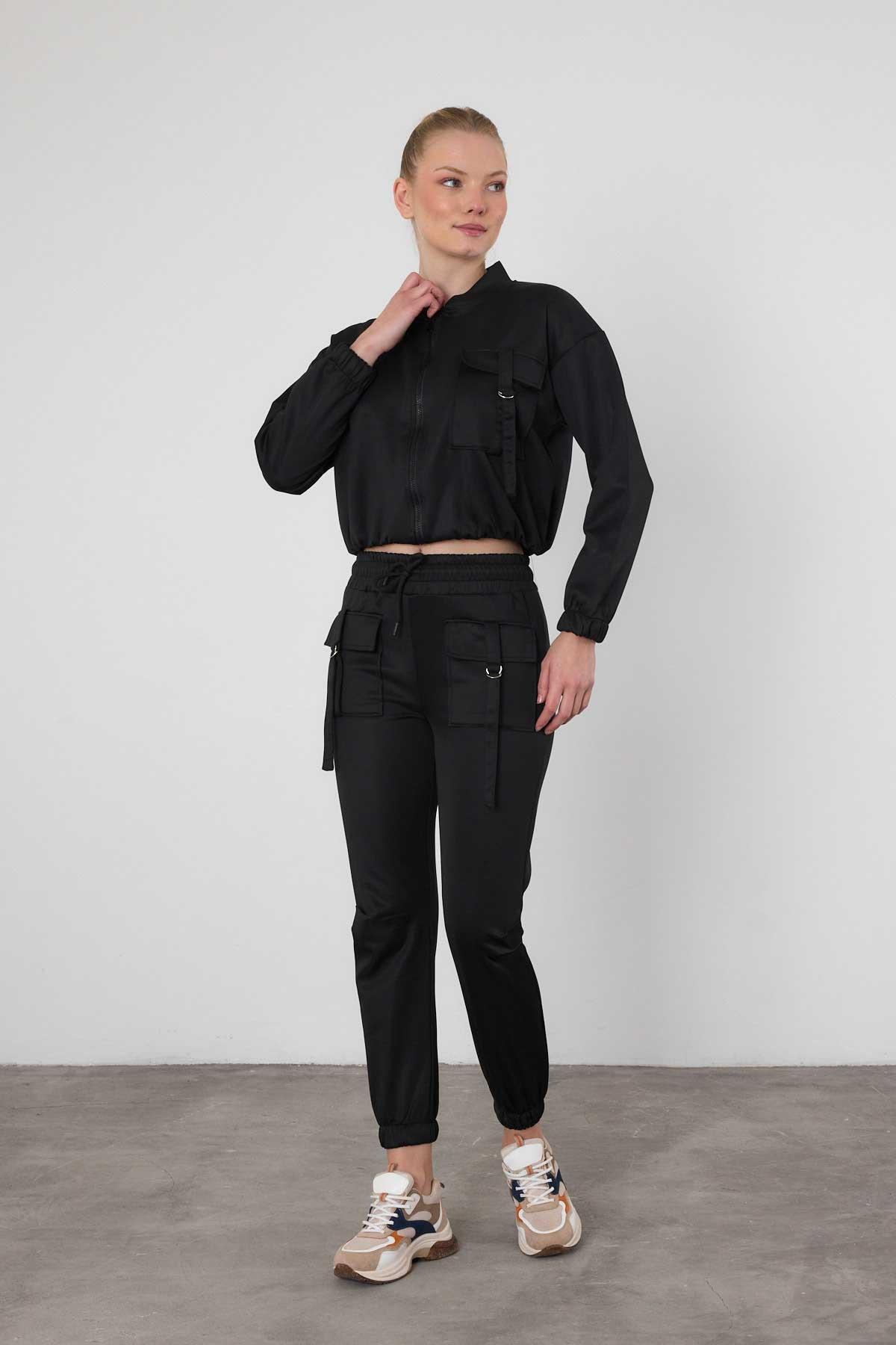 Siyah Cep Kapak Detay Dalgıç Takım 9161M - 7