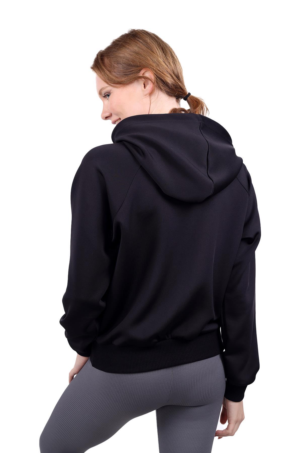 Yarım Fermuar Detay Sweat 9162M Siyah - 6
