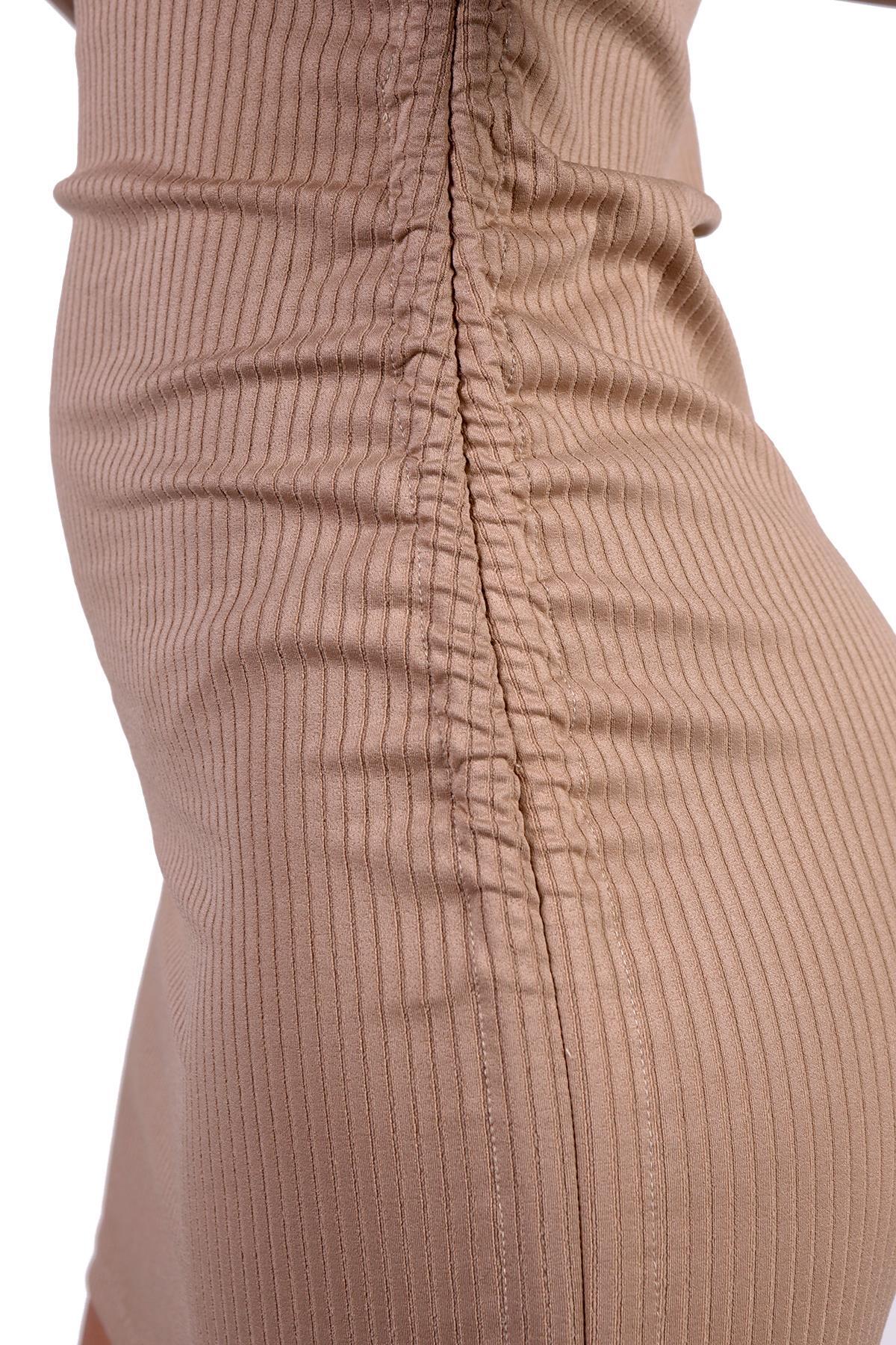 Taş Yan Büzgülü Fitilli Elbise 9164M - 5