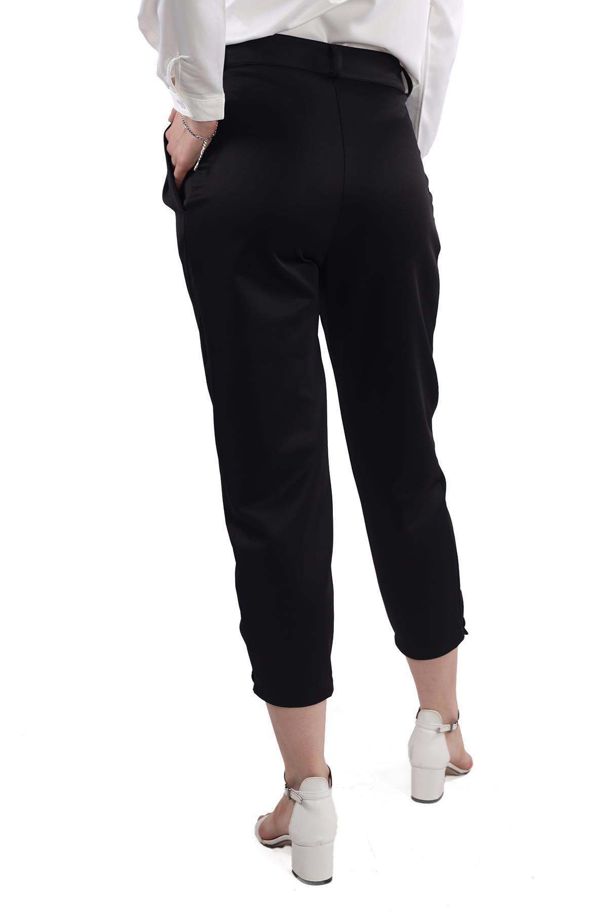 Siyah Cep Detay Dalgıç Pantolon 9165M - 5