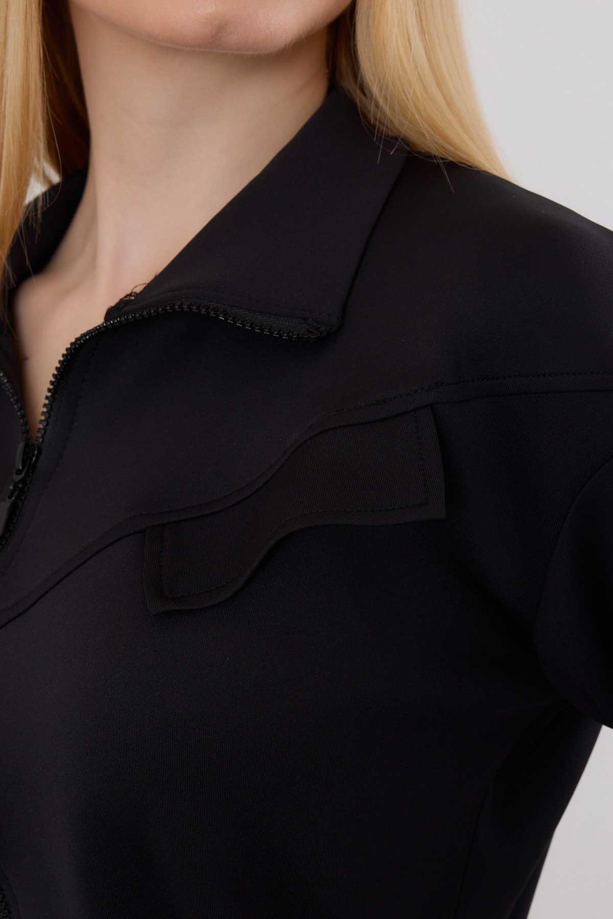 Siyah Bel Lastik Fermuarlı Sweat 9167M - 5