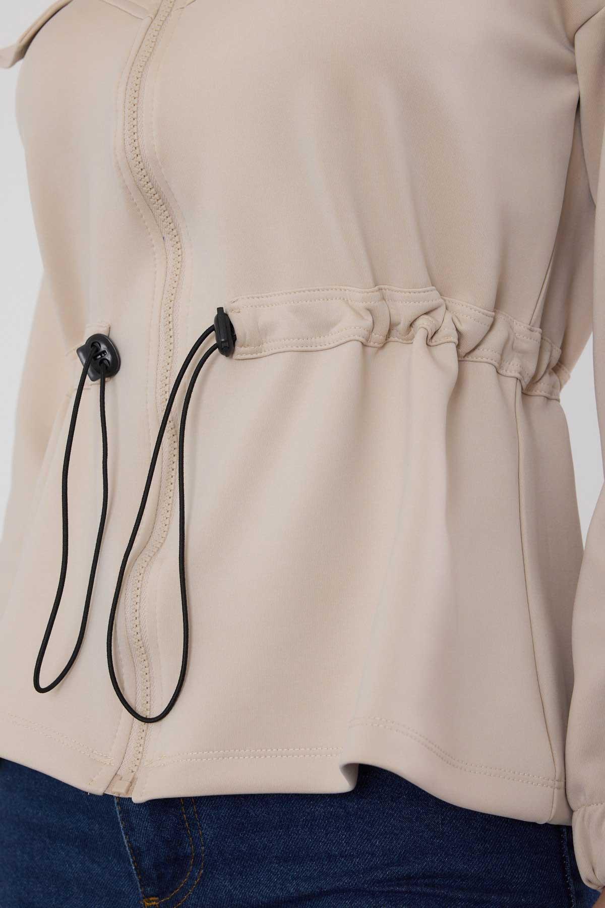 Taş Bel Lastik Fermuarlı Sweat 9167M - 3