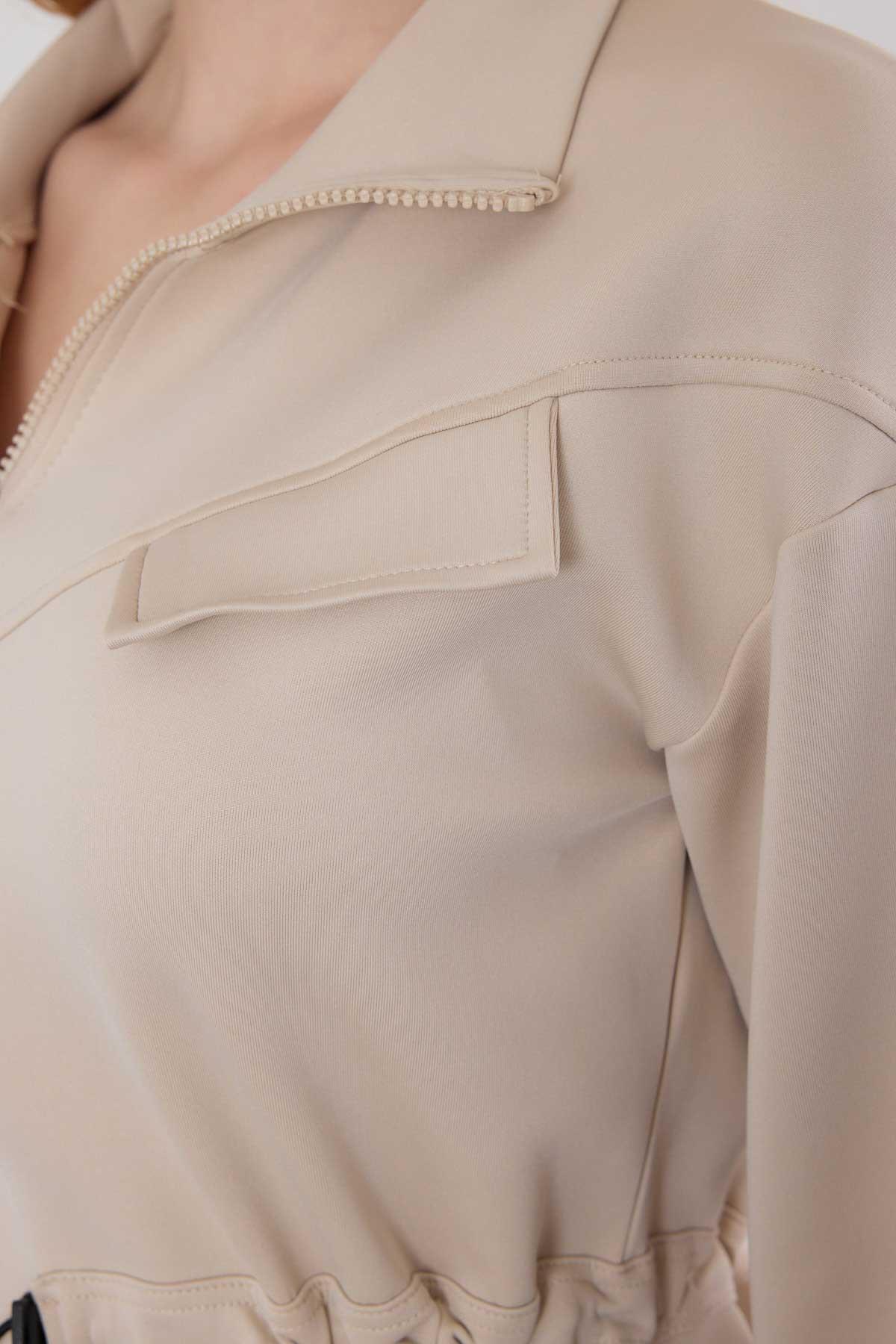 Taş Bel Lastik Fermuarlı Sweat 9167M - 4