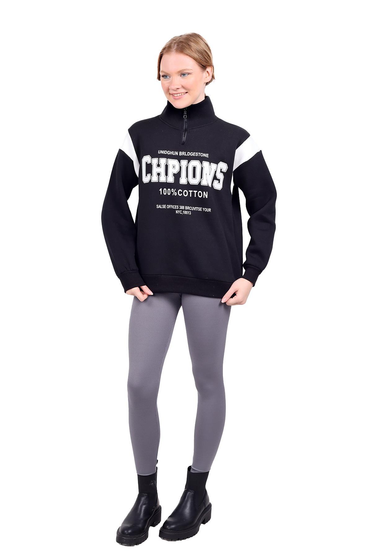 Siyah Yazı Detay Sweat 9168M - 2