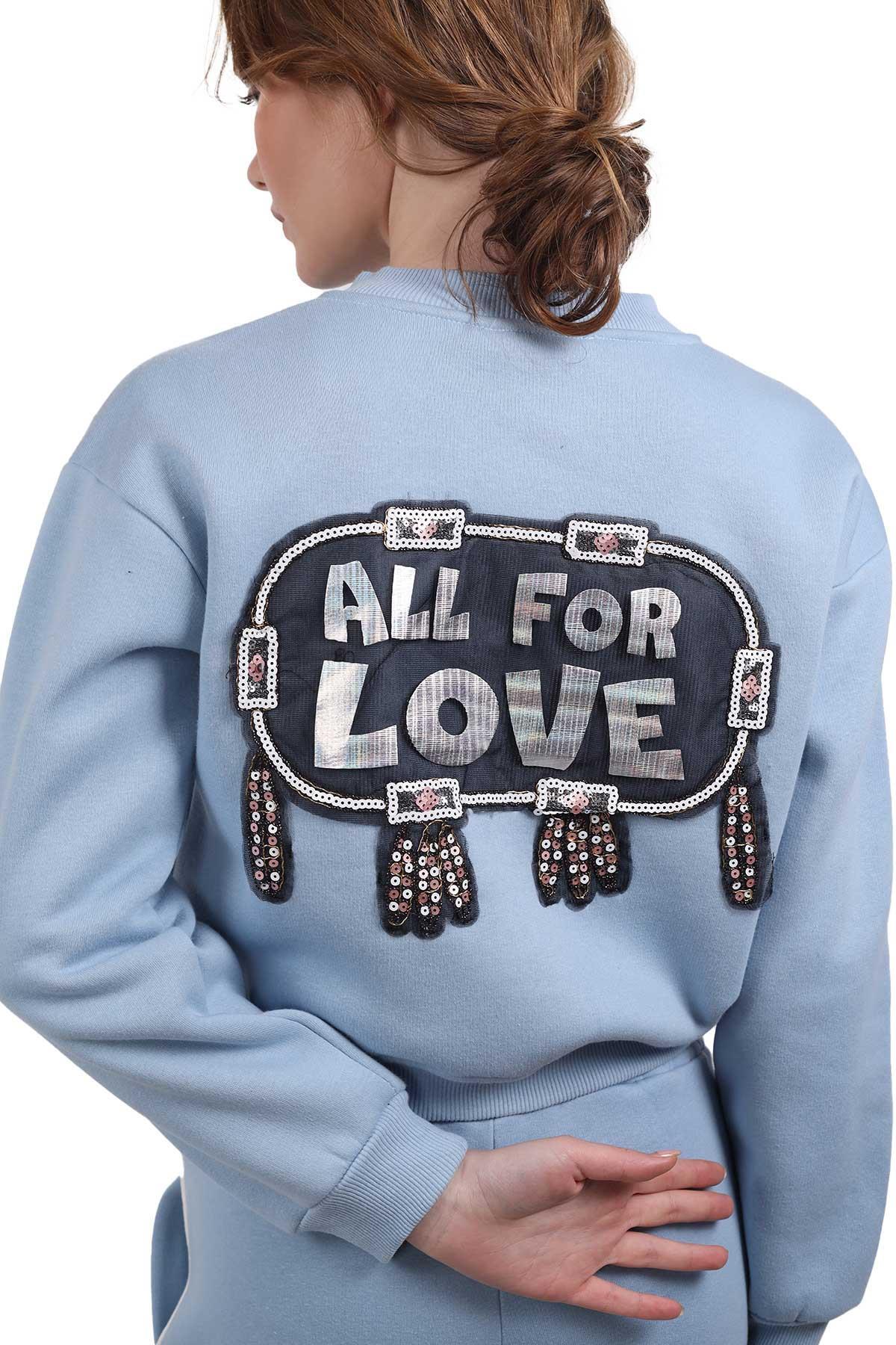 Mavi Arka Baskı Detay Eşofman Takımı 9170M - 7