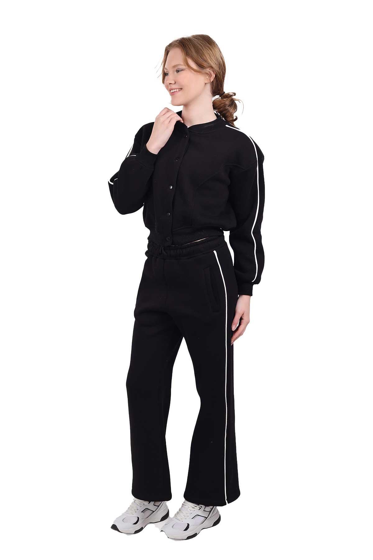 9170M Arka Baskı Detay Eşofman Takımı Siyah - RAYS