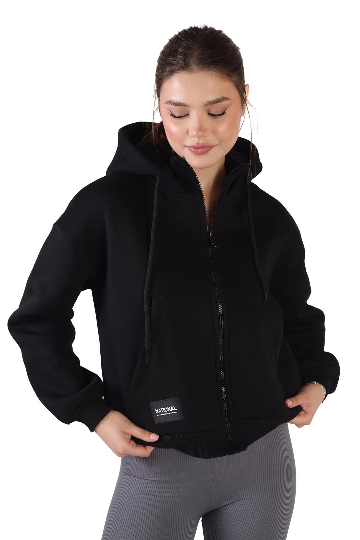 Siyah Fermuar Detay Sweat 9171M - 2