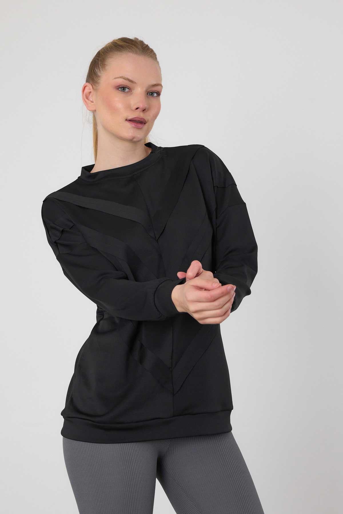 Siyah Şerit Detay Sweat 9180M - 3