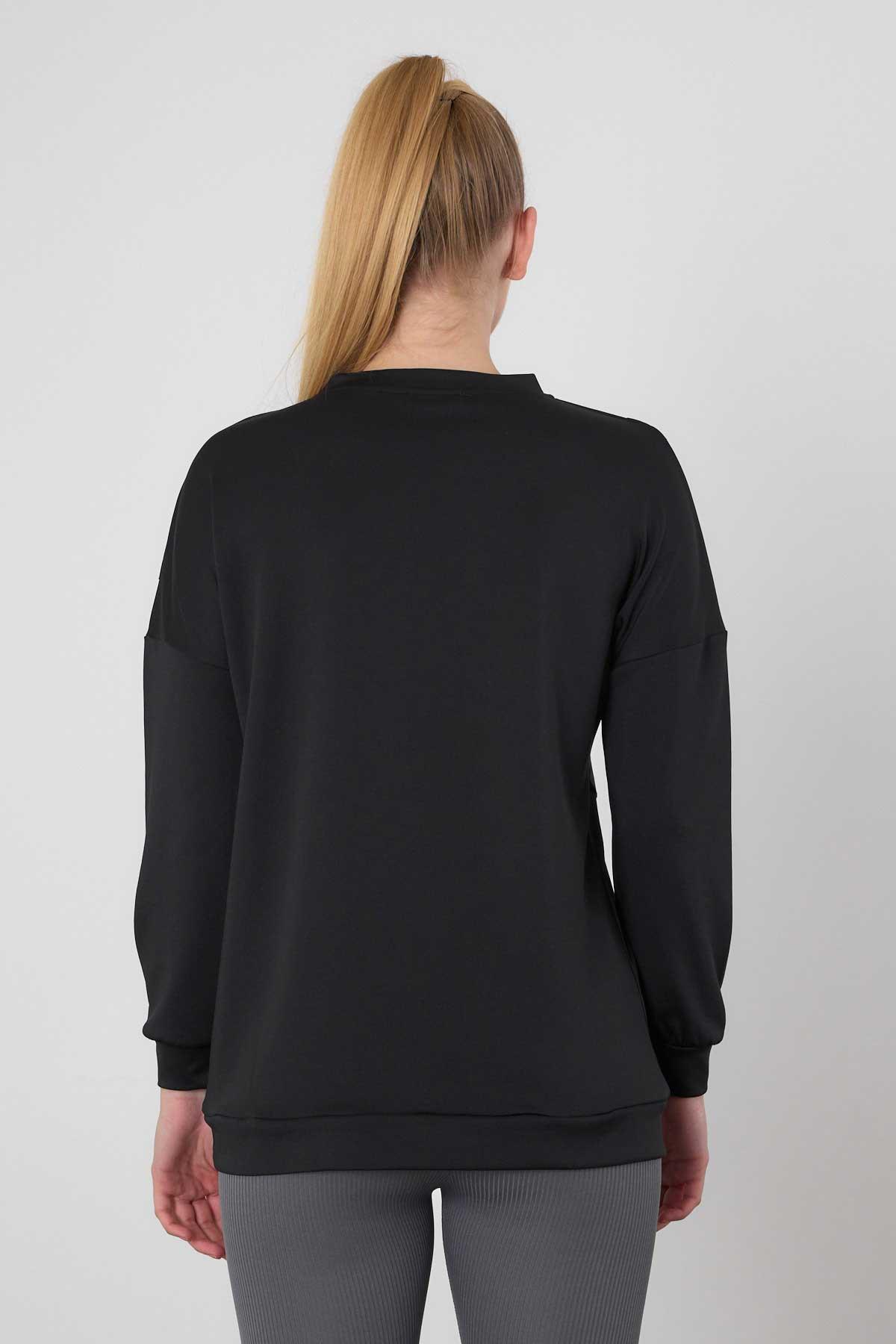 Siyah Şerit Detay Sweat 9180M - 5