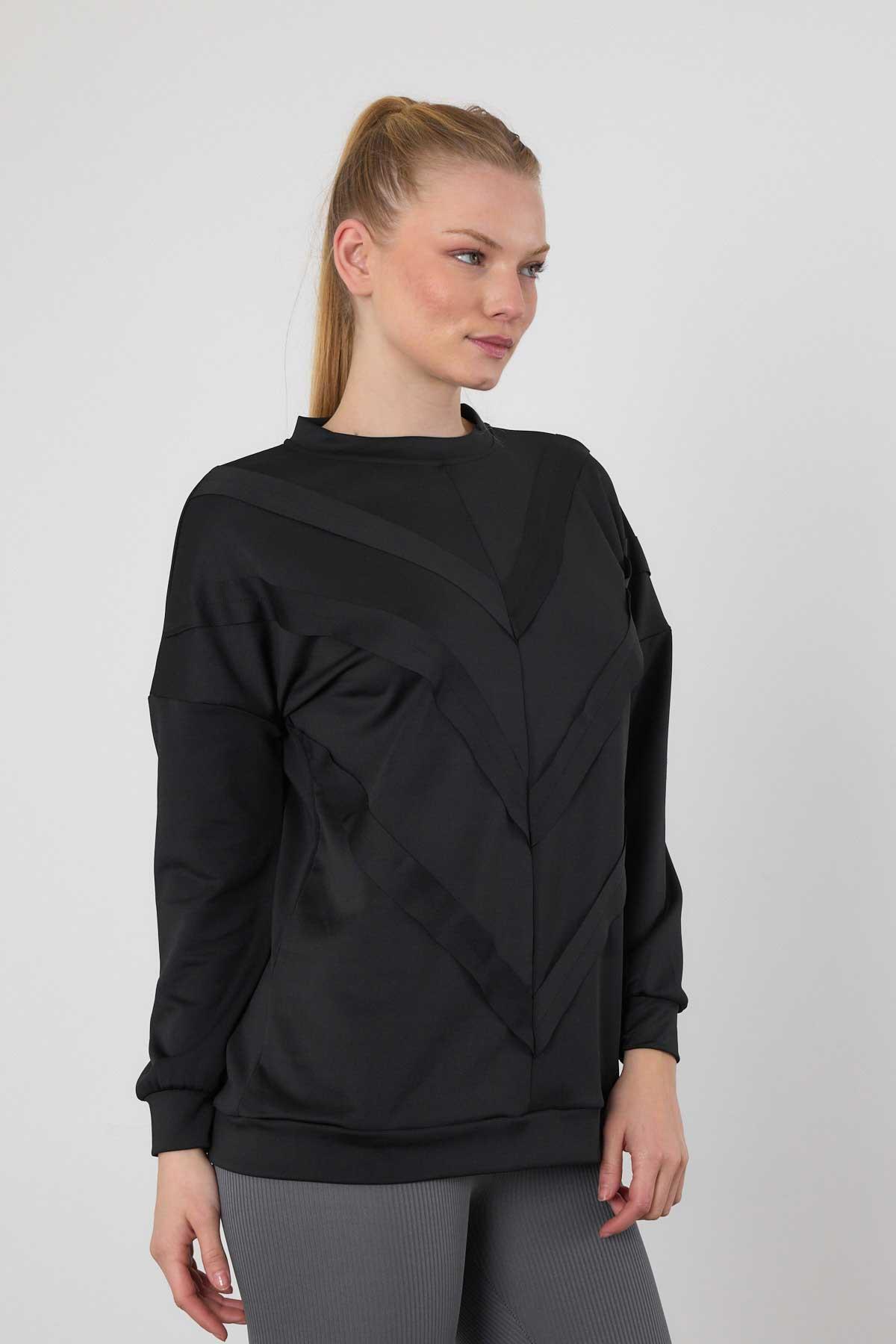 Siyah Şerit Detay Sweat 9180M - 7