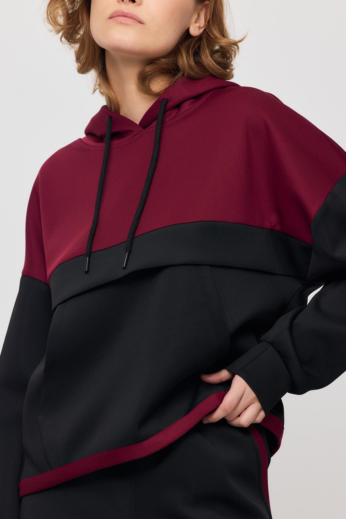 Siyah Kanguru Cep Garnili Eşofman Takımı 9183M - 4