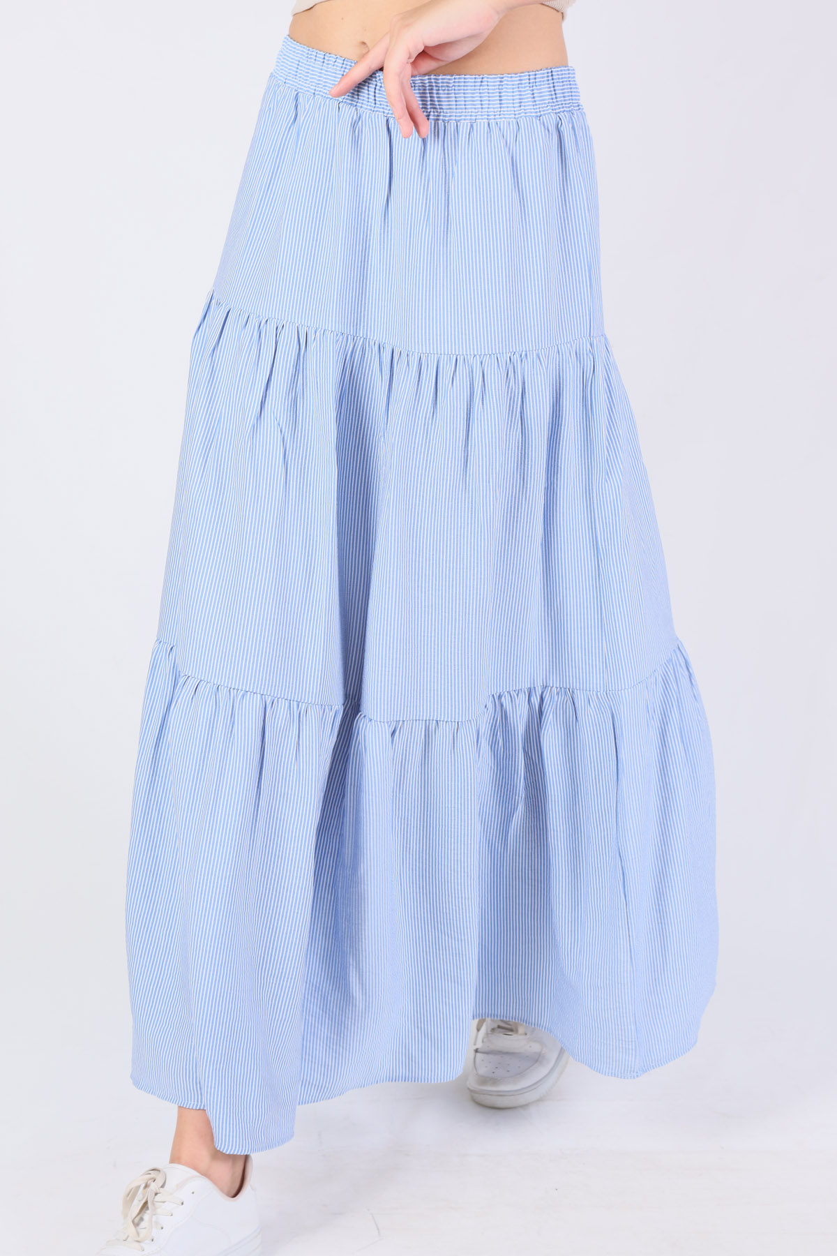 Mavi Çizgili Kat Kat Etek 9193 - 3