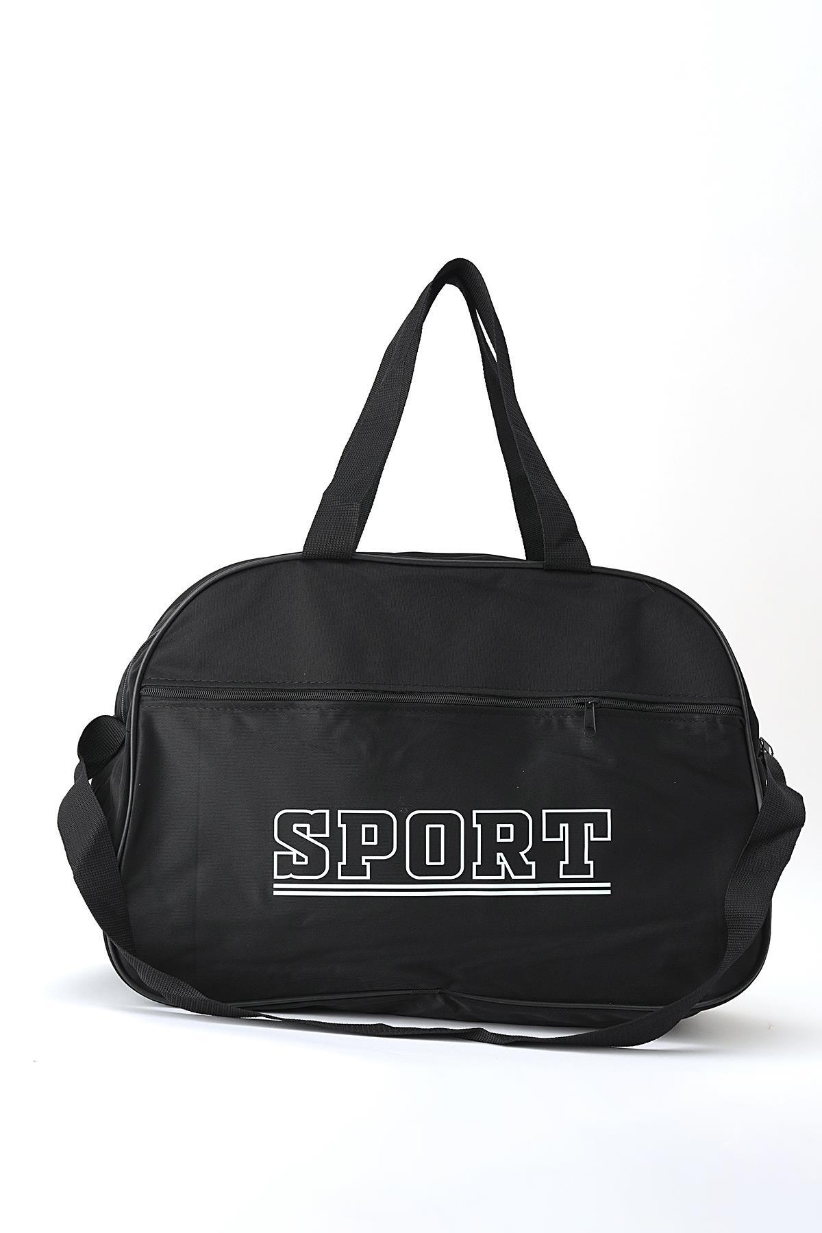 Siyah Sport Baskılı Valiz Çanta 9199 