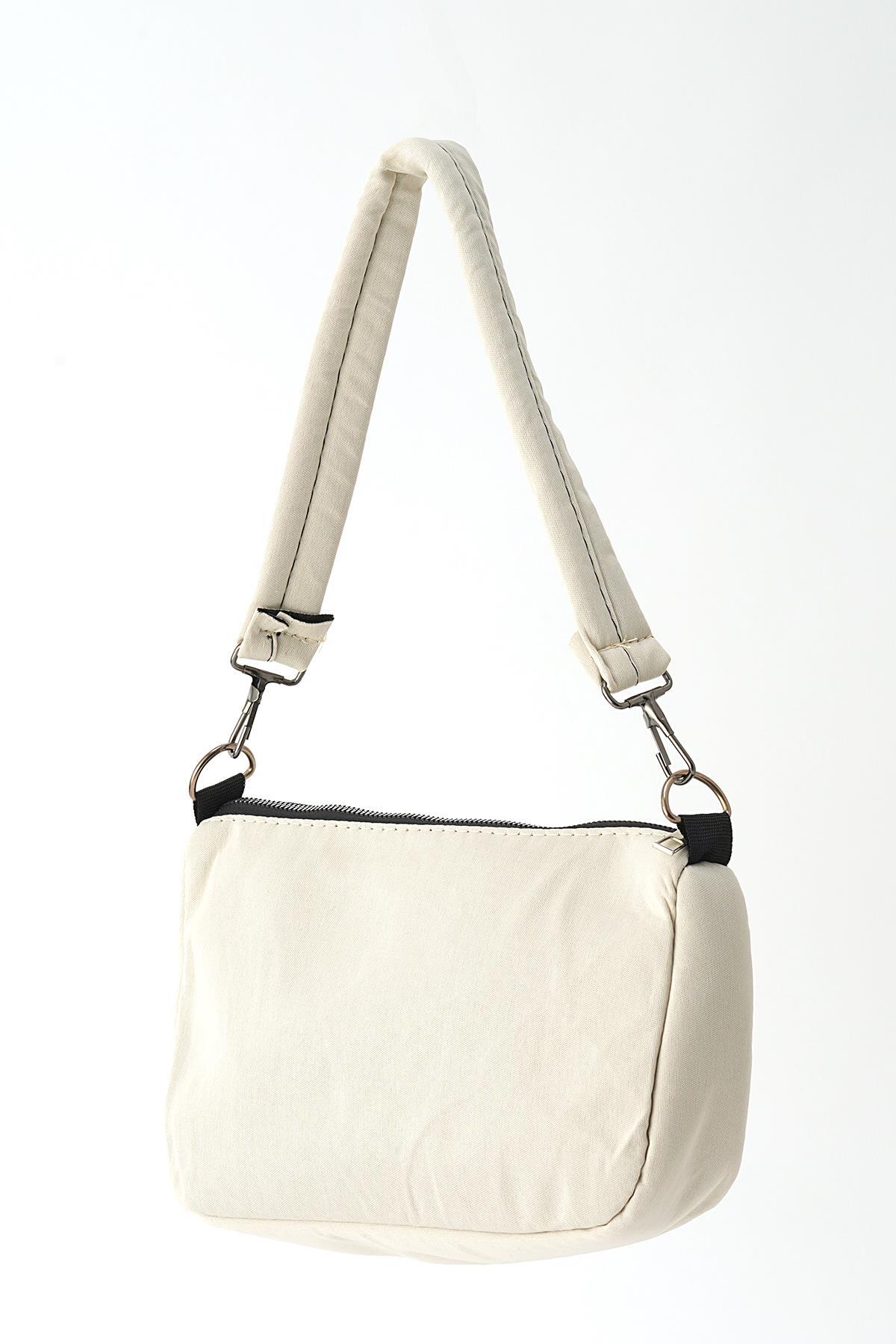 Krem Kancalı Baget Çanta 9201 