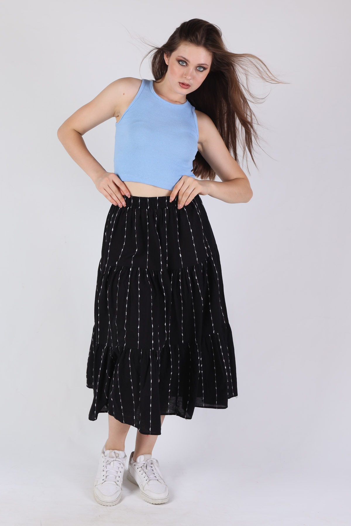 Siyah Şerit Detay Etek 9205 - 1