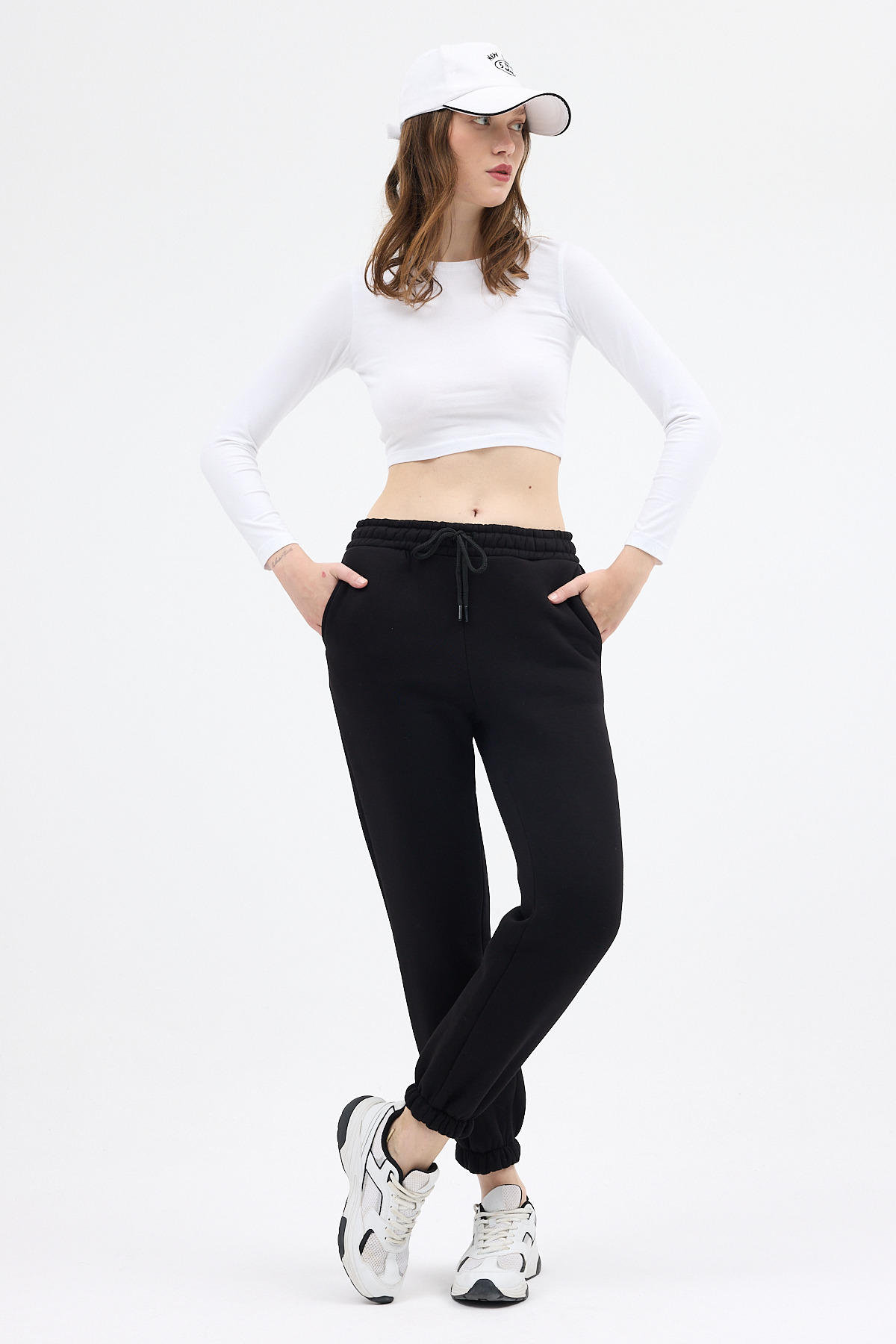 Siyah Yan Şerit Detaylı Kadın Eşofman 9209M - 1