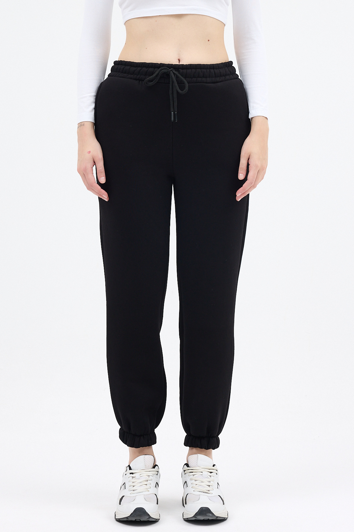 Siyah Yan Şerit Detaylı Kadın Eşofman 9209M - 2