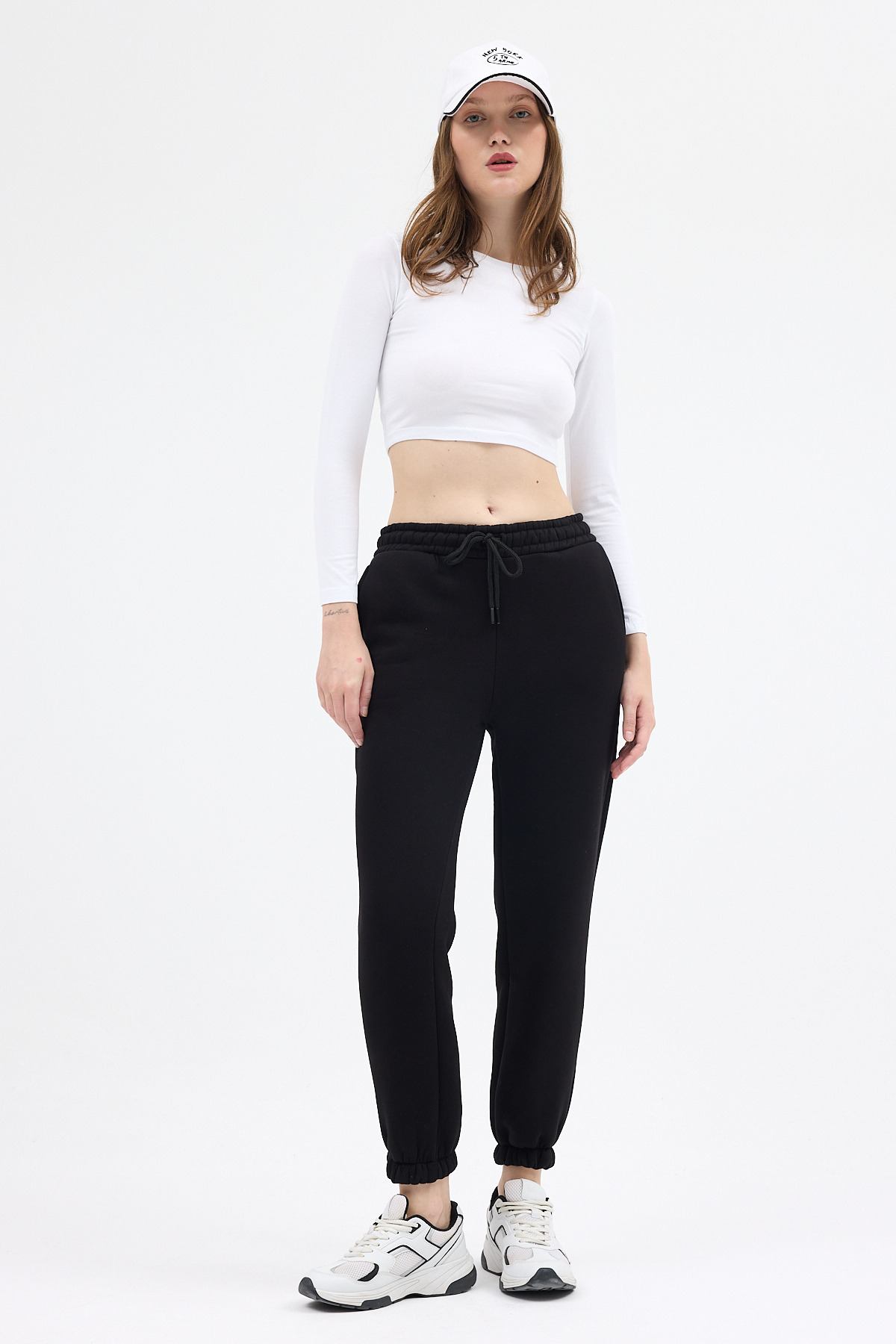 Siyah Yan Şerit Detaylı Kadın Eşofman 9209M - 6