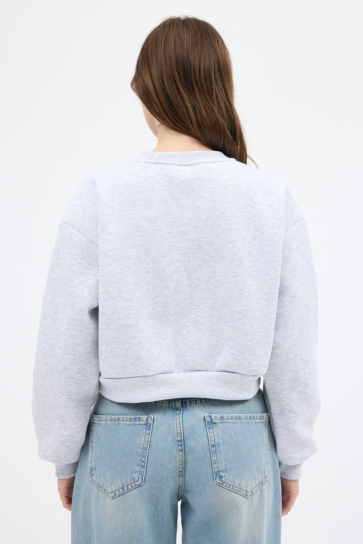 Karmelanj Kadın Crop Bisiklet Yaka Sweatshirt 9210M - 5