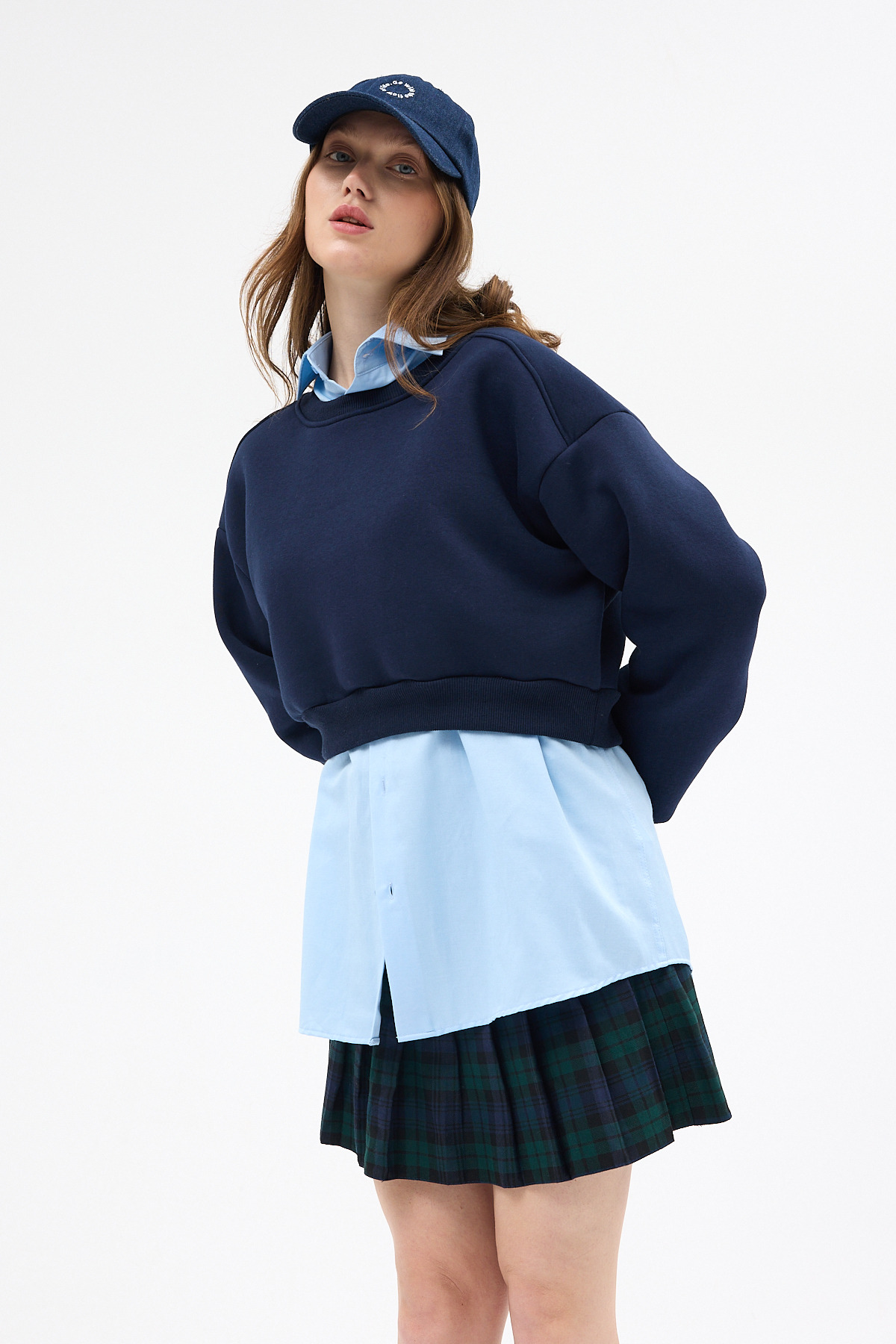 Laci Kadın Crop Bisiklet Yaka Sweatshirt 9210M - 6