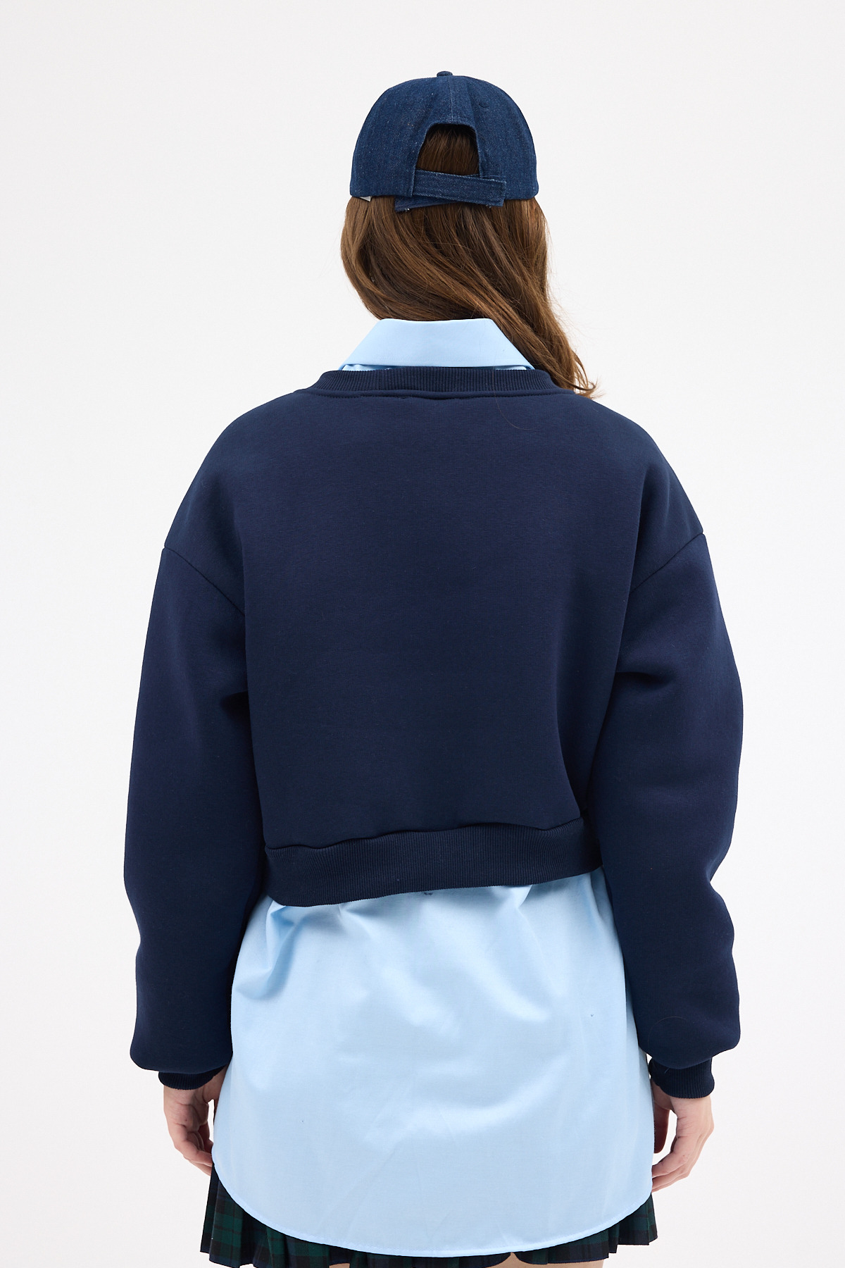 Laci Kadın Crop Bisiklet Yaka Sweatshirt 9210M - 5