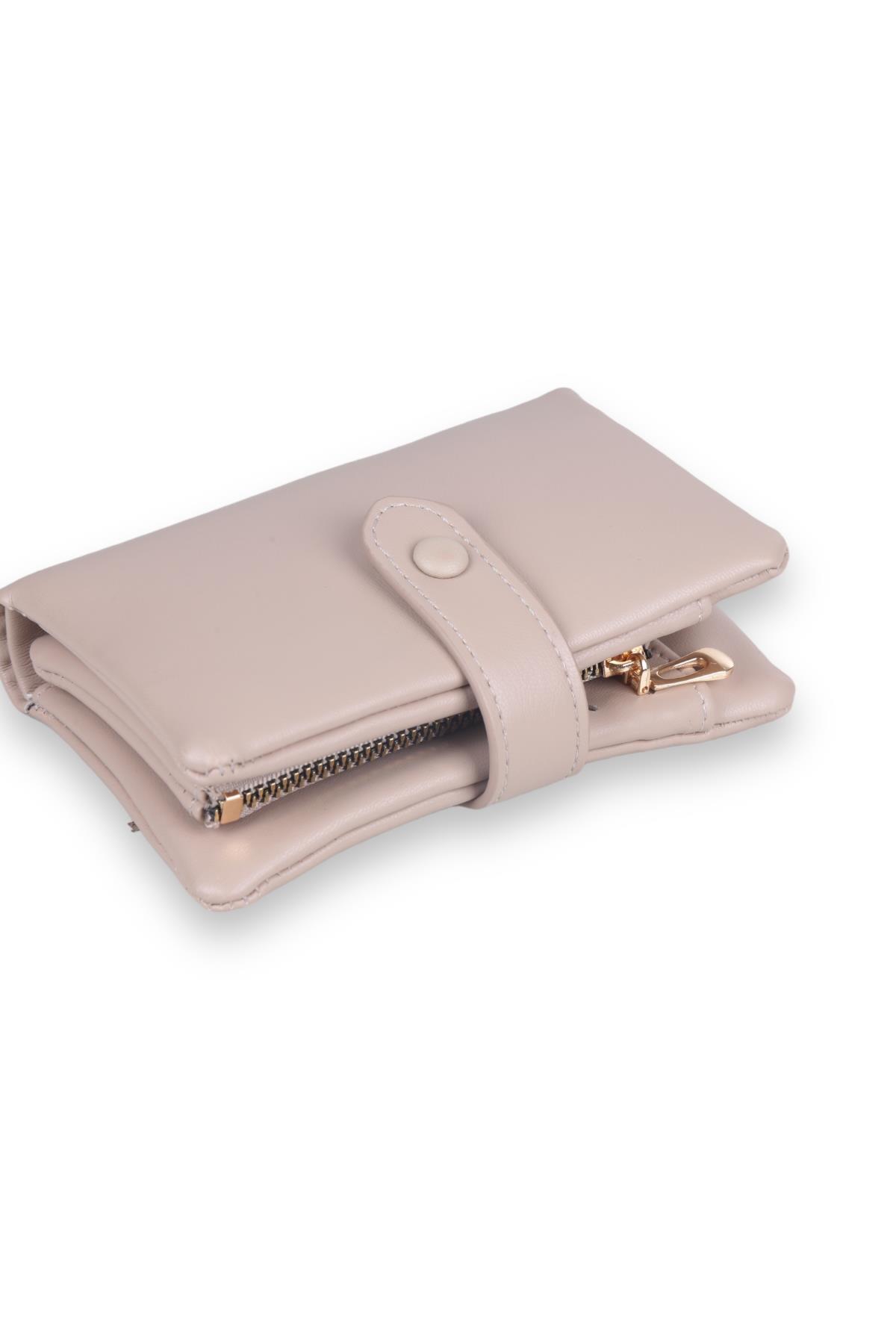 9212 Çıtçıtlı Cüzdan Krem 