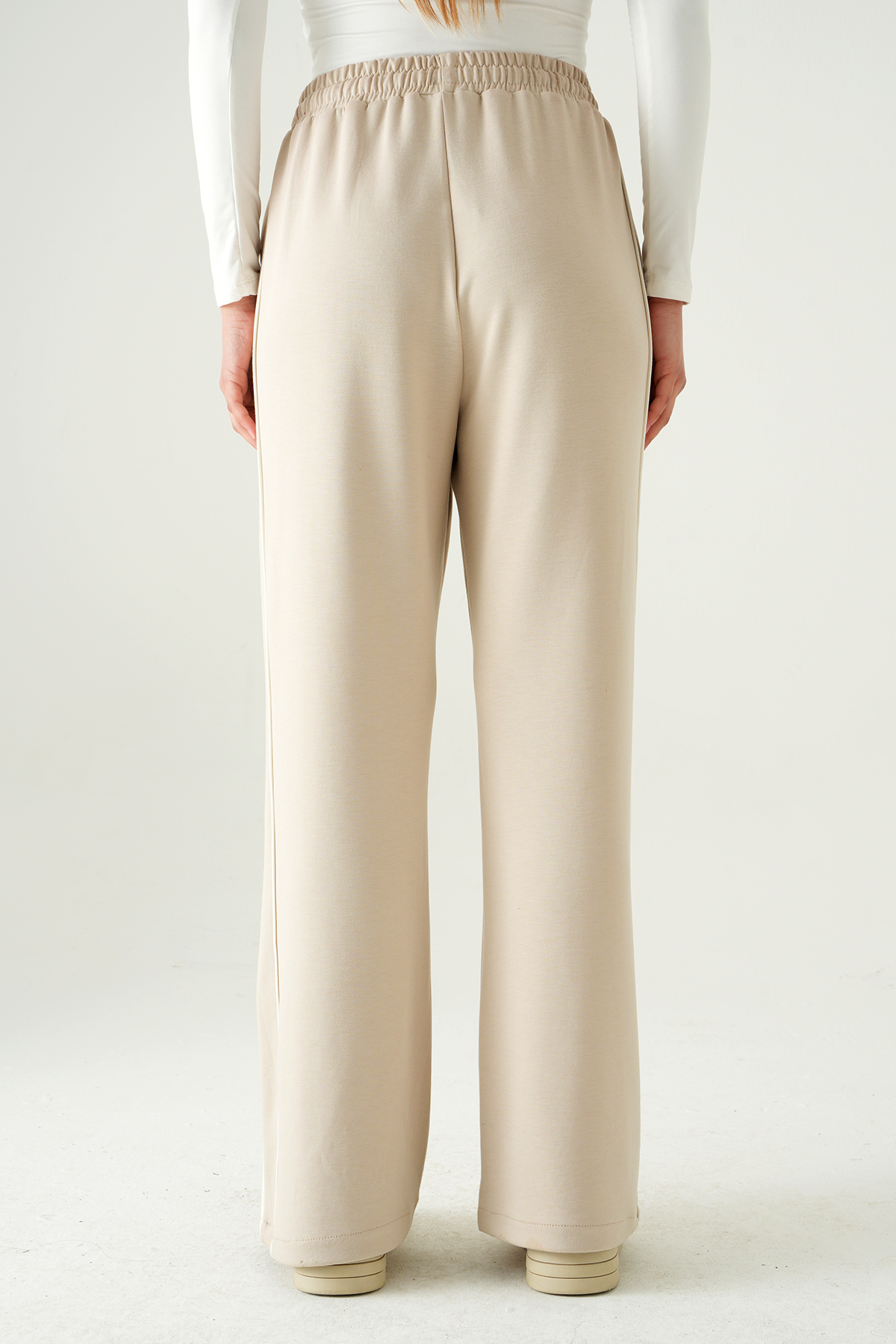 Bej Palazzo Çizgili Eşofman 9212M - 5