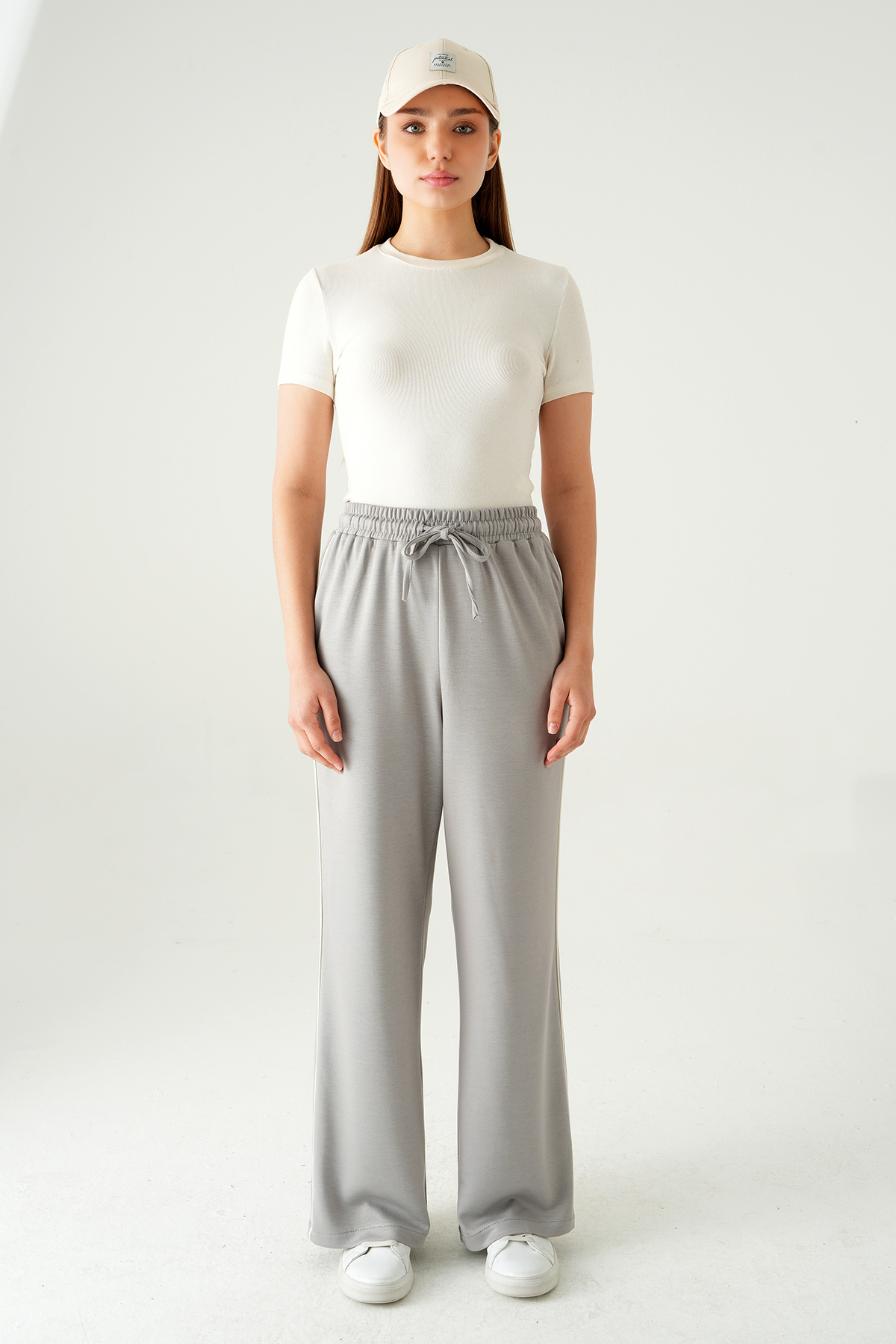 Gri Palazzo Çizgili Eşofman 9212M - 7