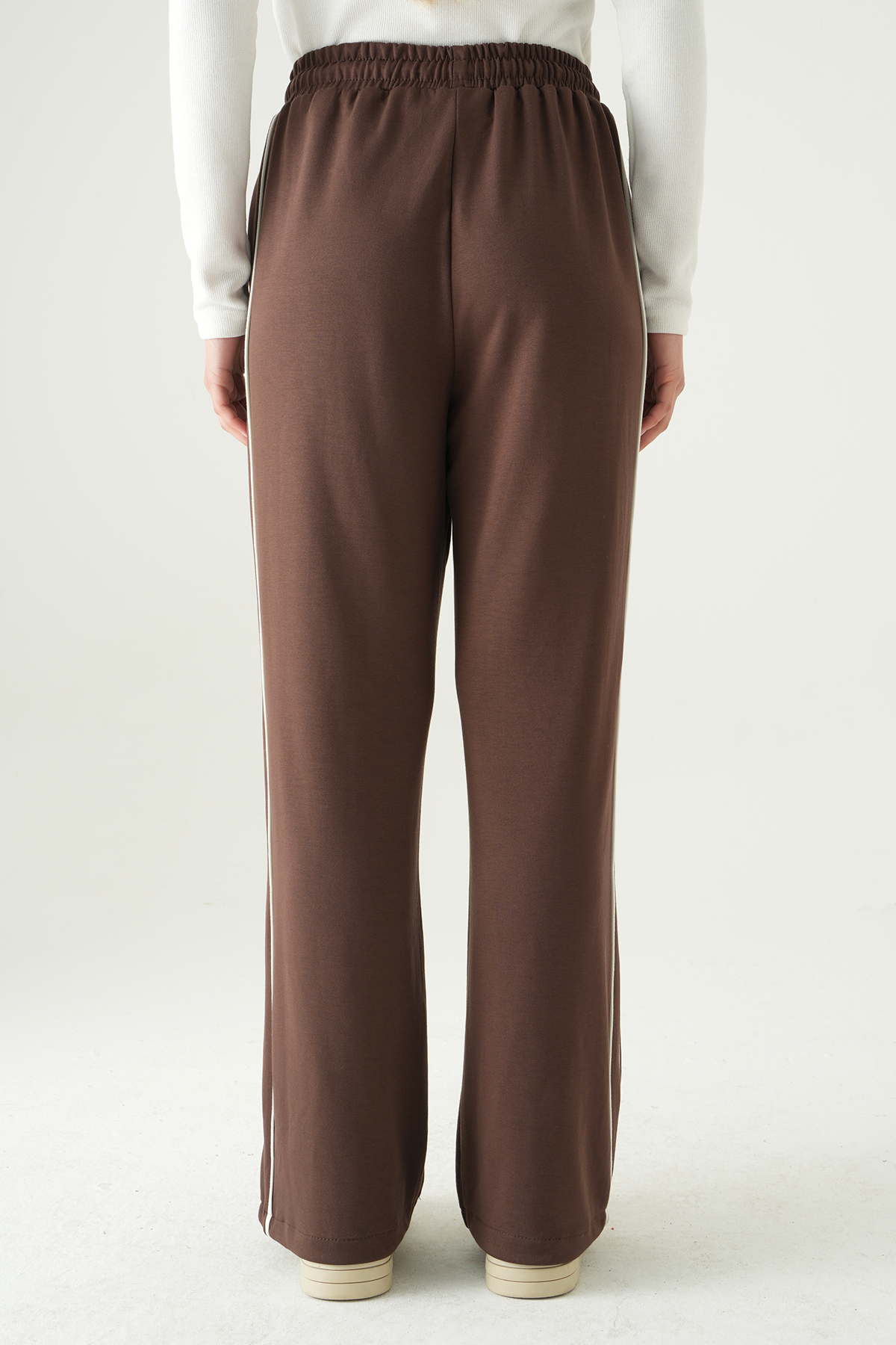 Kahve Palazzo Çizgili Eşofman 9212M - 5