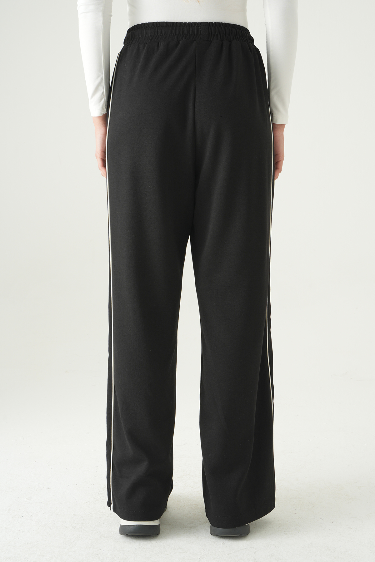 Siyah Palazzo Çizgili Eşofman 9212M - 5