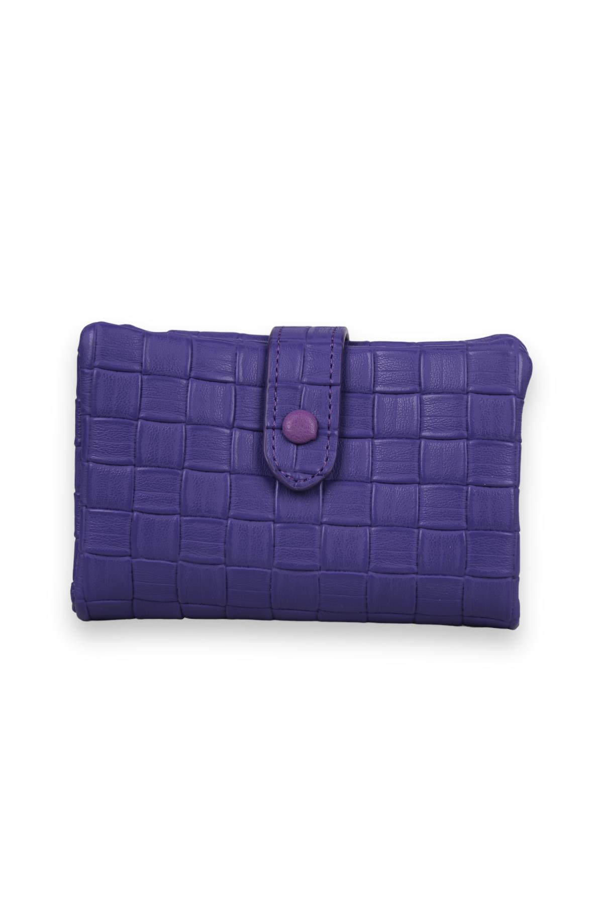 Mor Örgü Desen Dilli Cüzdan 9213 - 2