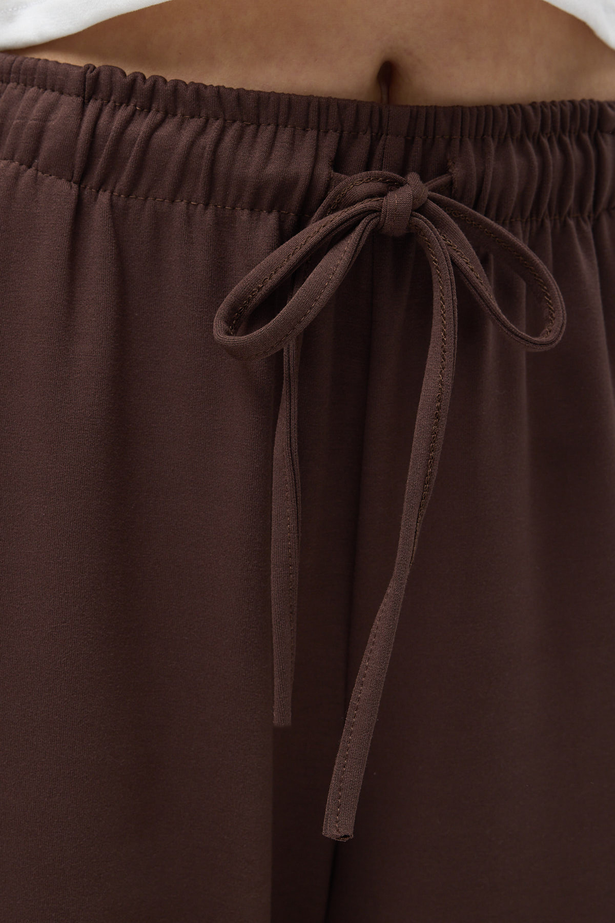 Kahverengi Bel Lastikli Geniş Paça Kadın Eşofman Altı 9214M - 4