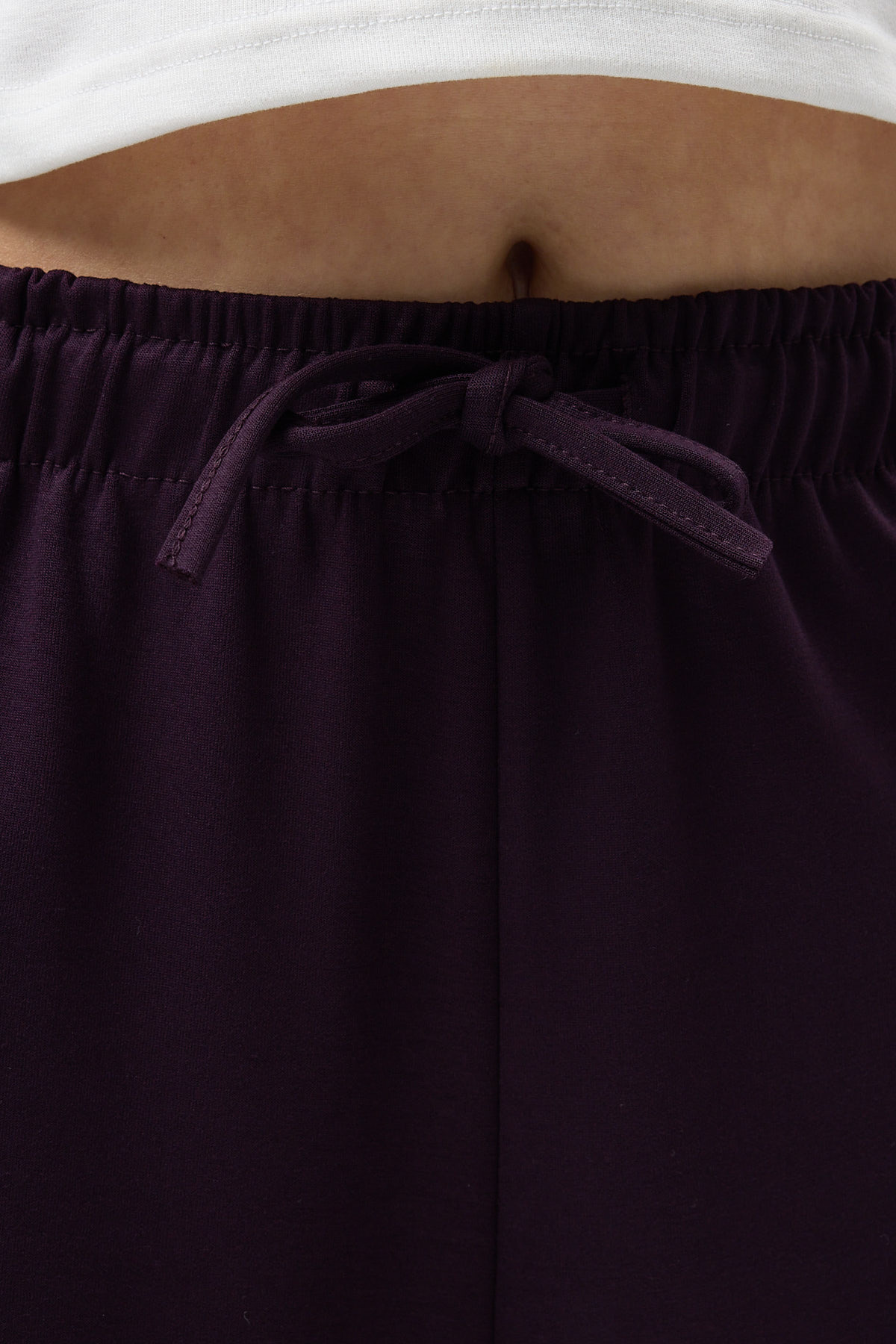 Mürdüm Bel Lastikli Geniş Paça Kadın Eşofman Altı 9214M - 4