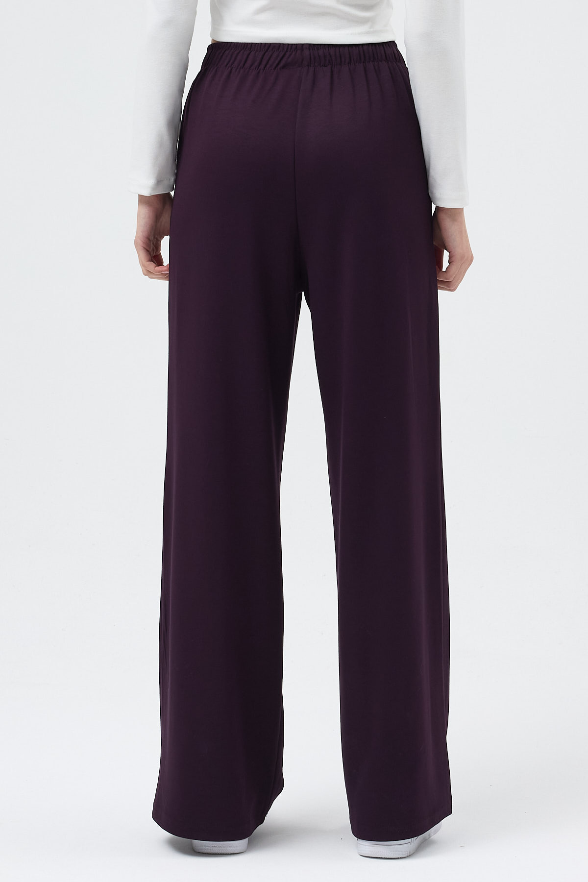 Mürdüm Bel Lastikli Geniş Paça Kadın Eşofman Altı 9214M - 5