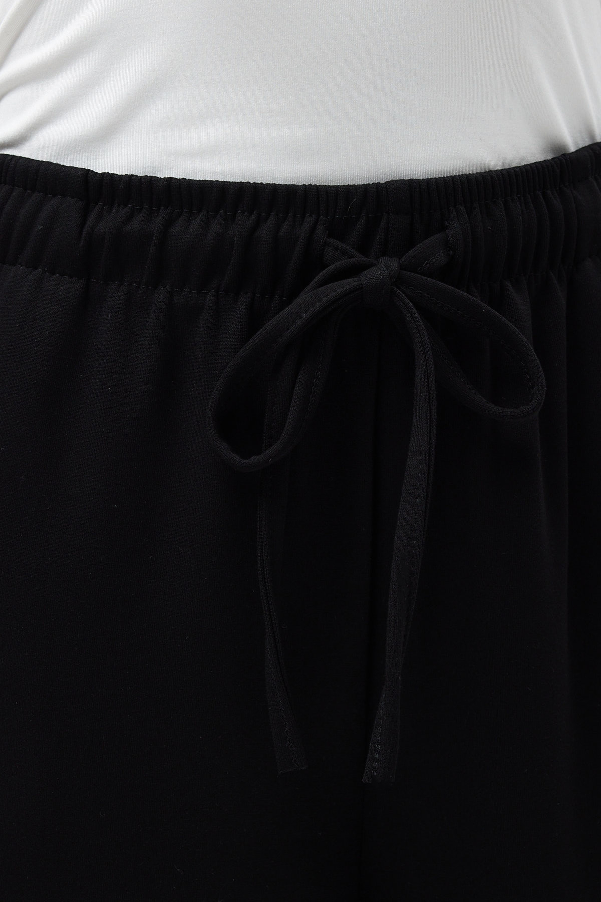 Siyah Bel Lastikli Geniş Paça Kadın Eşofman Altı 9214M - 4