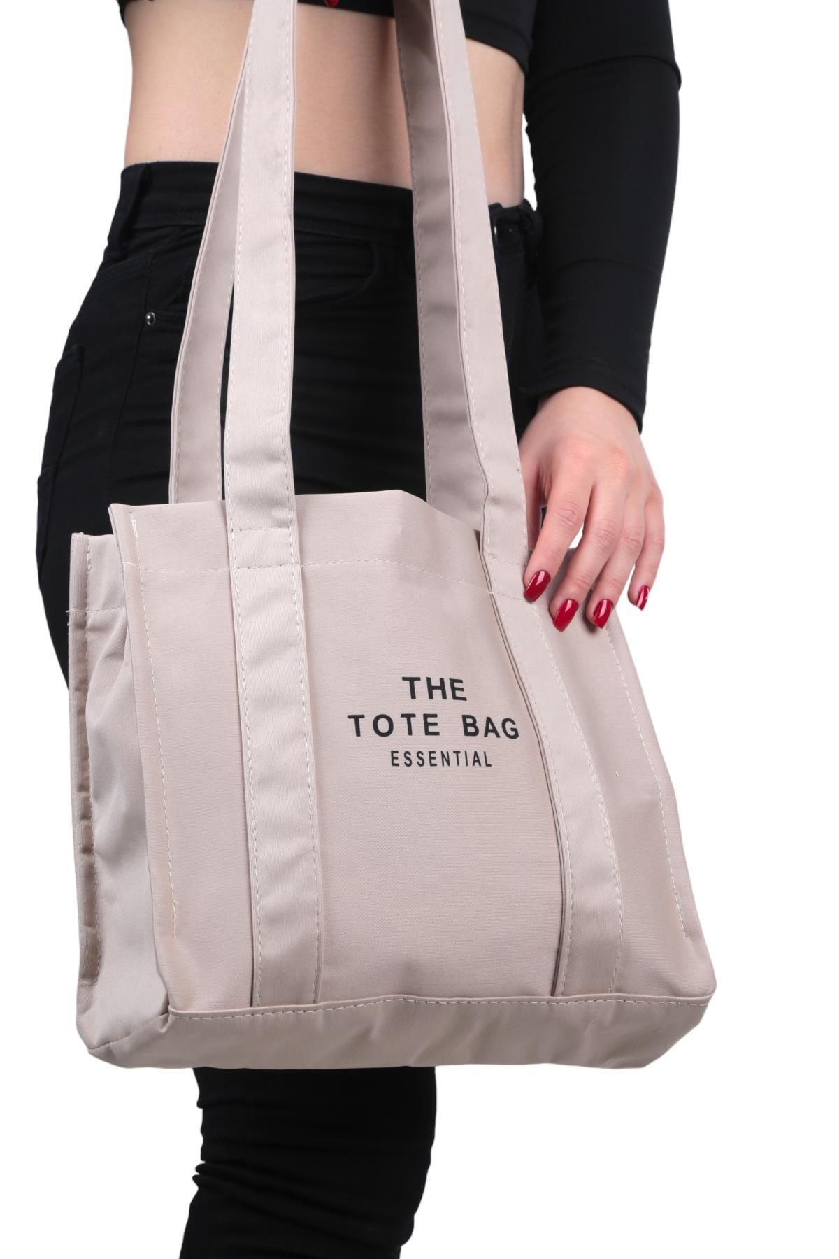 Bej Kumaş Tote Çanta 9219 - 3