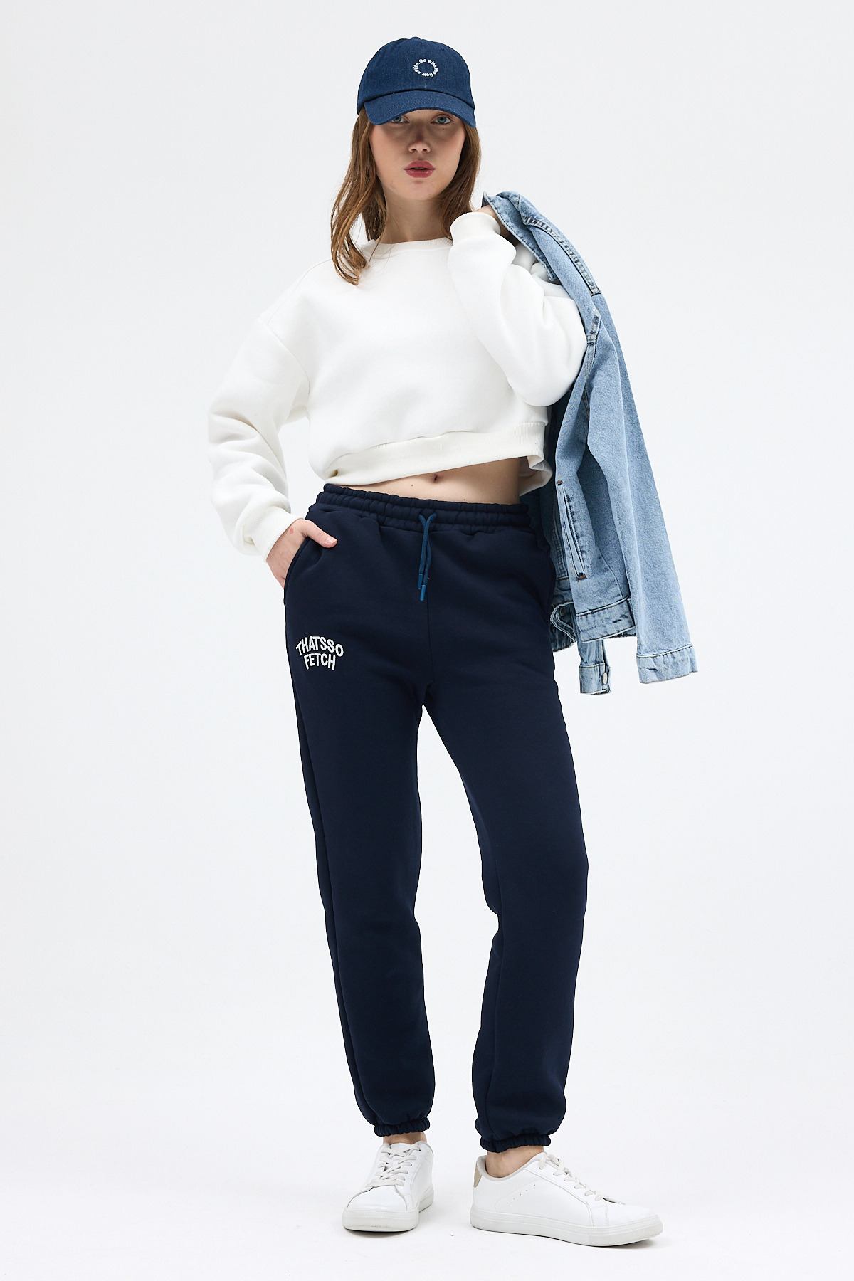 Laci Yazı Nakışlı Kadın Jogger Eşofman Altı 9219M - 1