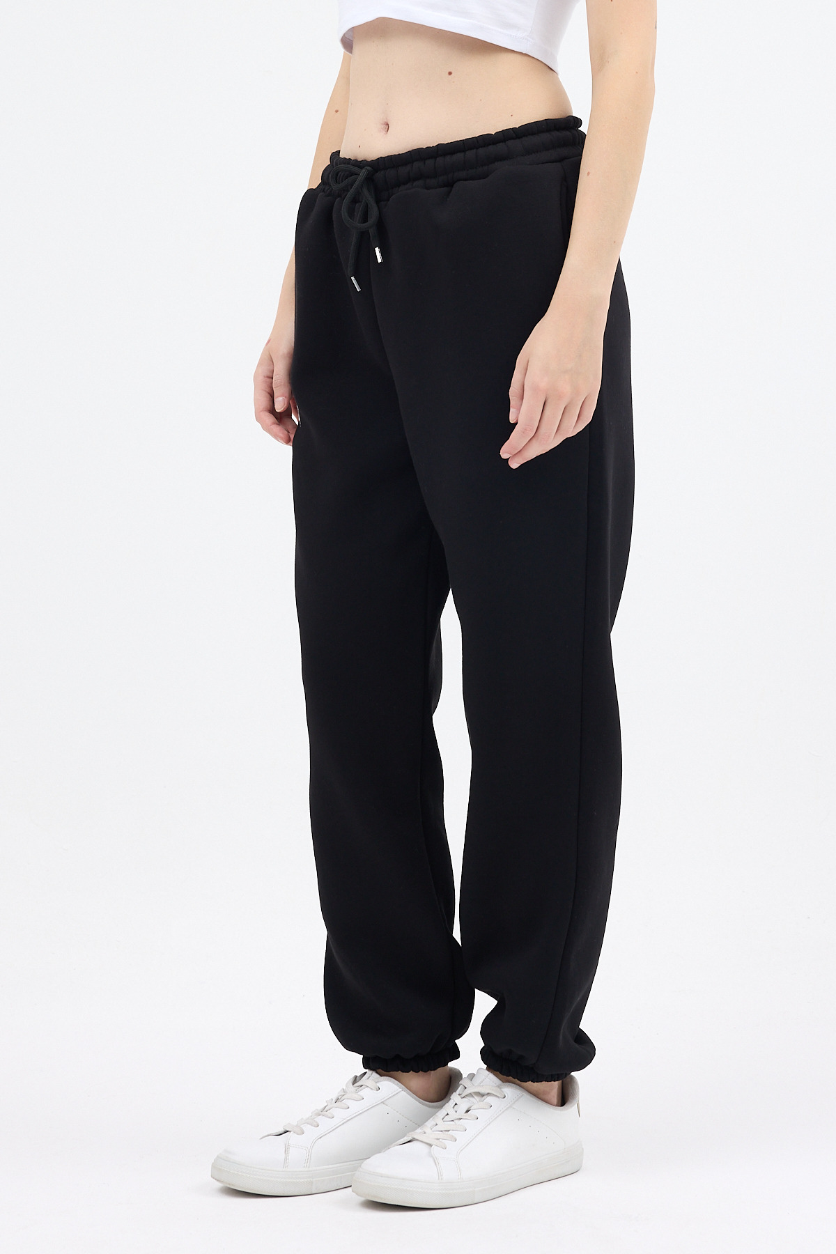 Siyah Yazı Nakışlı Kadın Jogger Eşofman Altı 9219M - 3