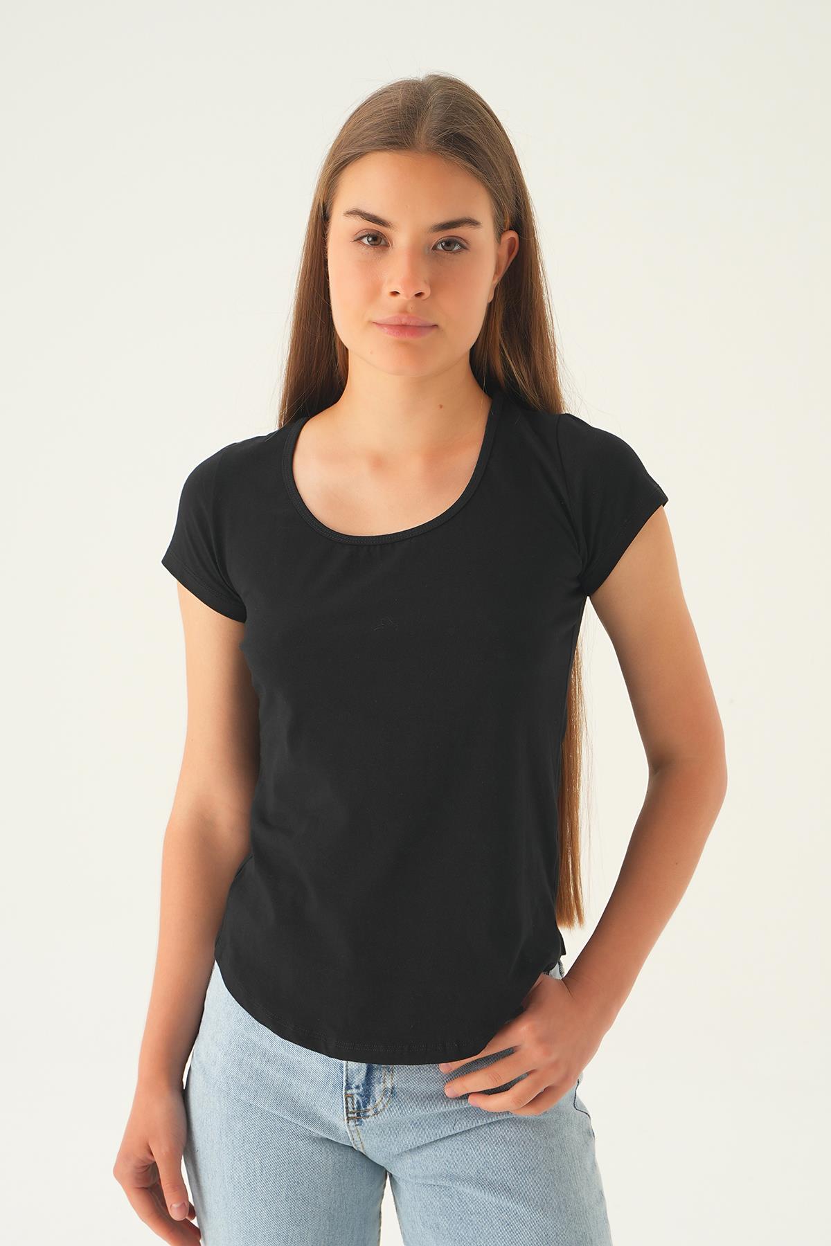 Siyah Arka Çapraz İp Tişört 922 - 1