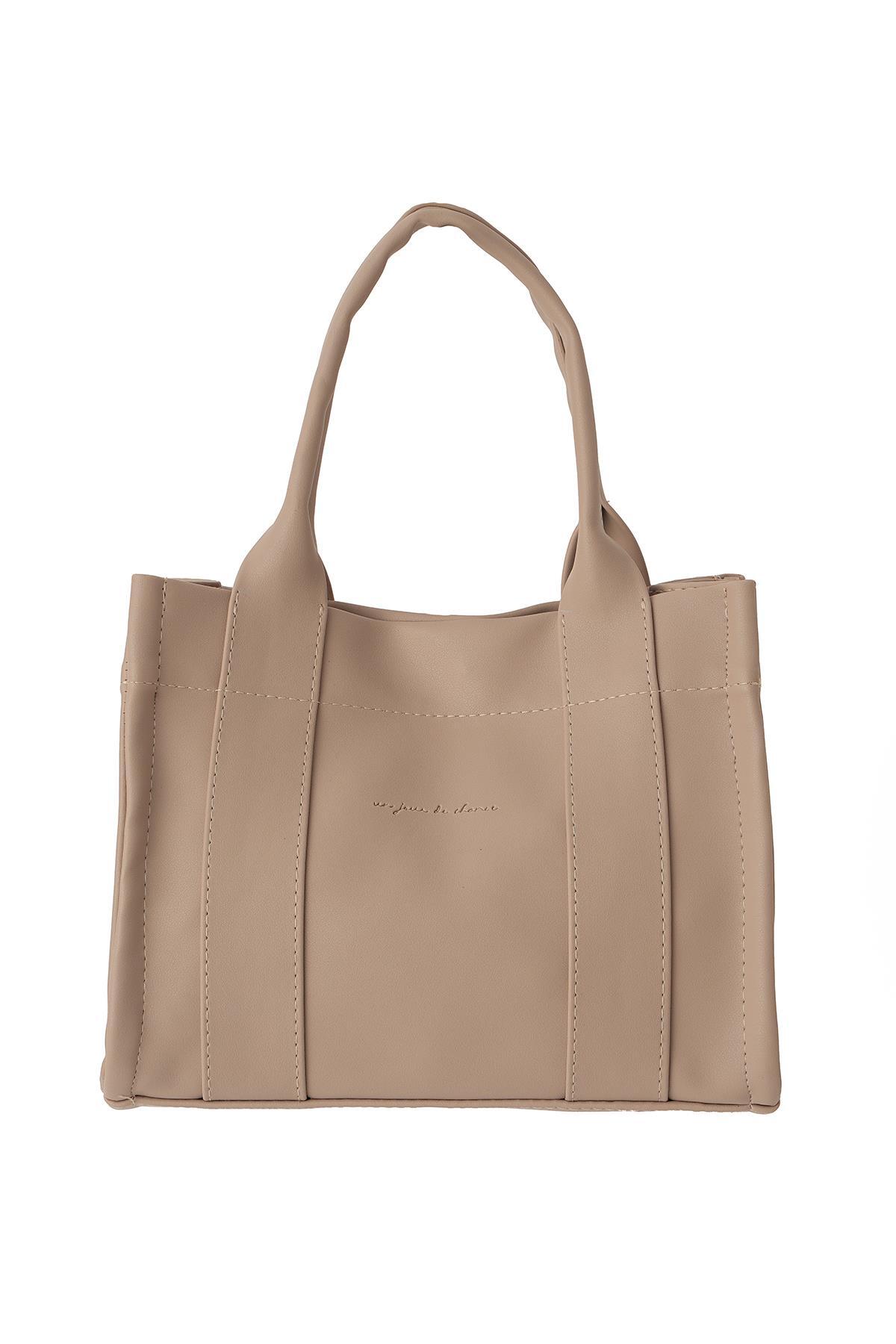 Bej Şerit Detay Çanta 9220 