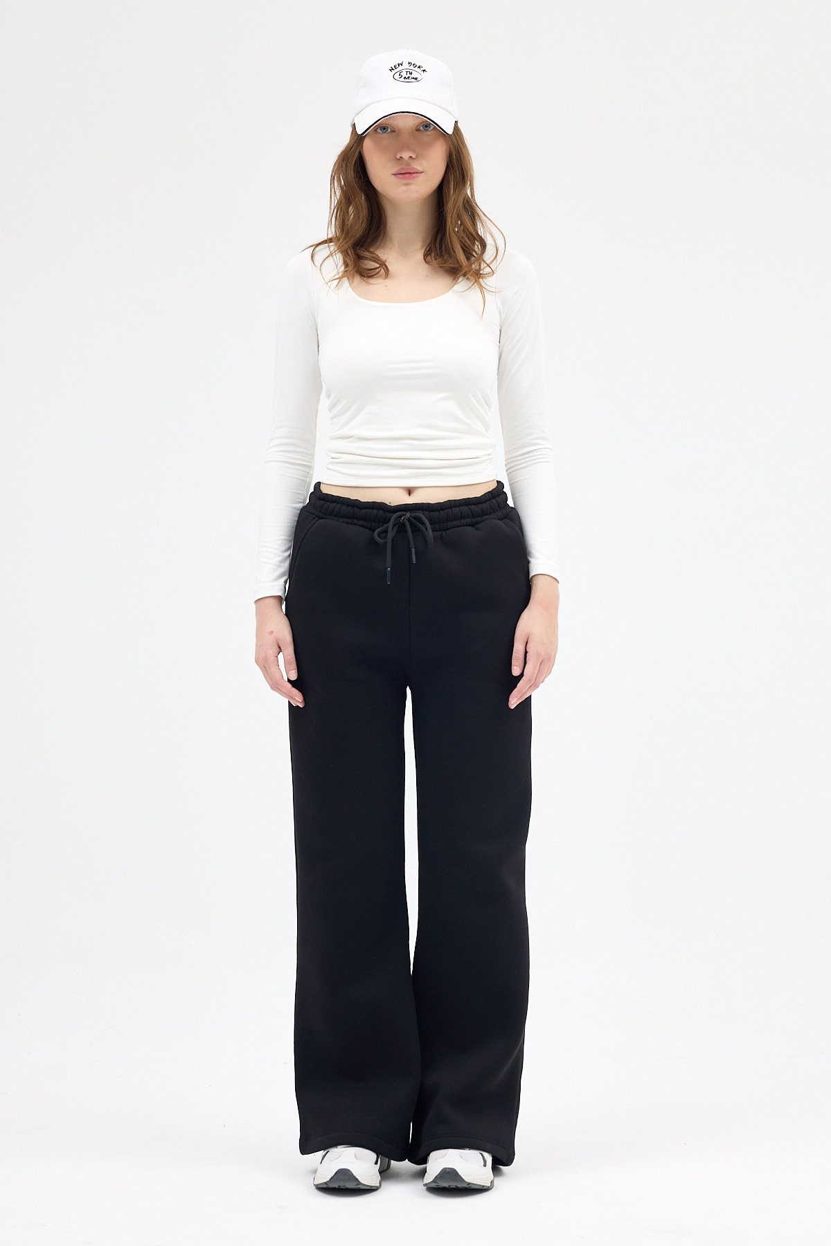 Siyah Geniş Paça Kadın Eşofman Altı 9220M - RAYS (1)