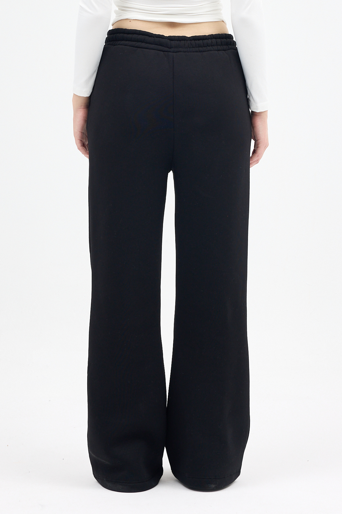 Siyah Geniş Paça Kadın Eşofman Altı 9220M - 5