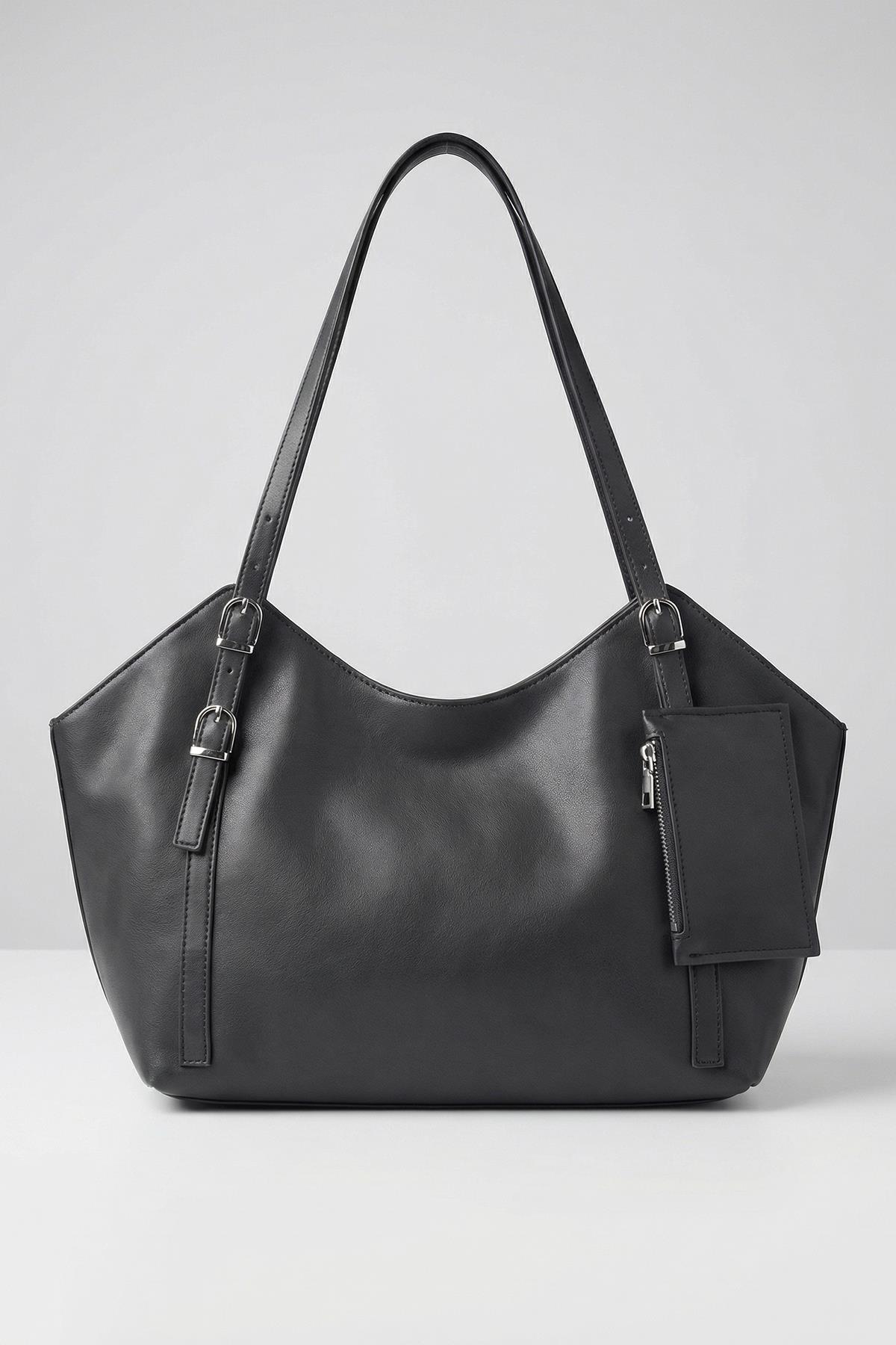 9223 Cüzdan Detay Omuz Çantası Siyah - RAYS