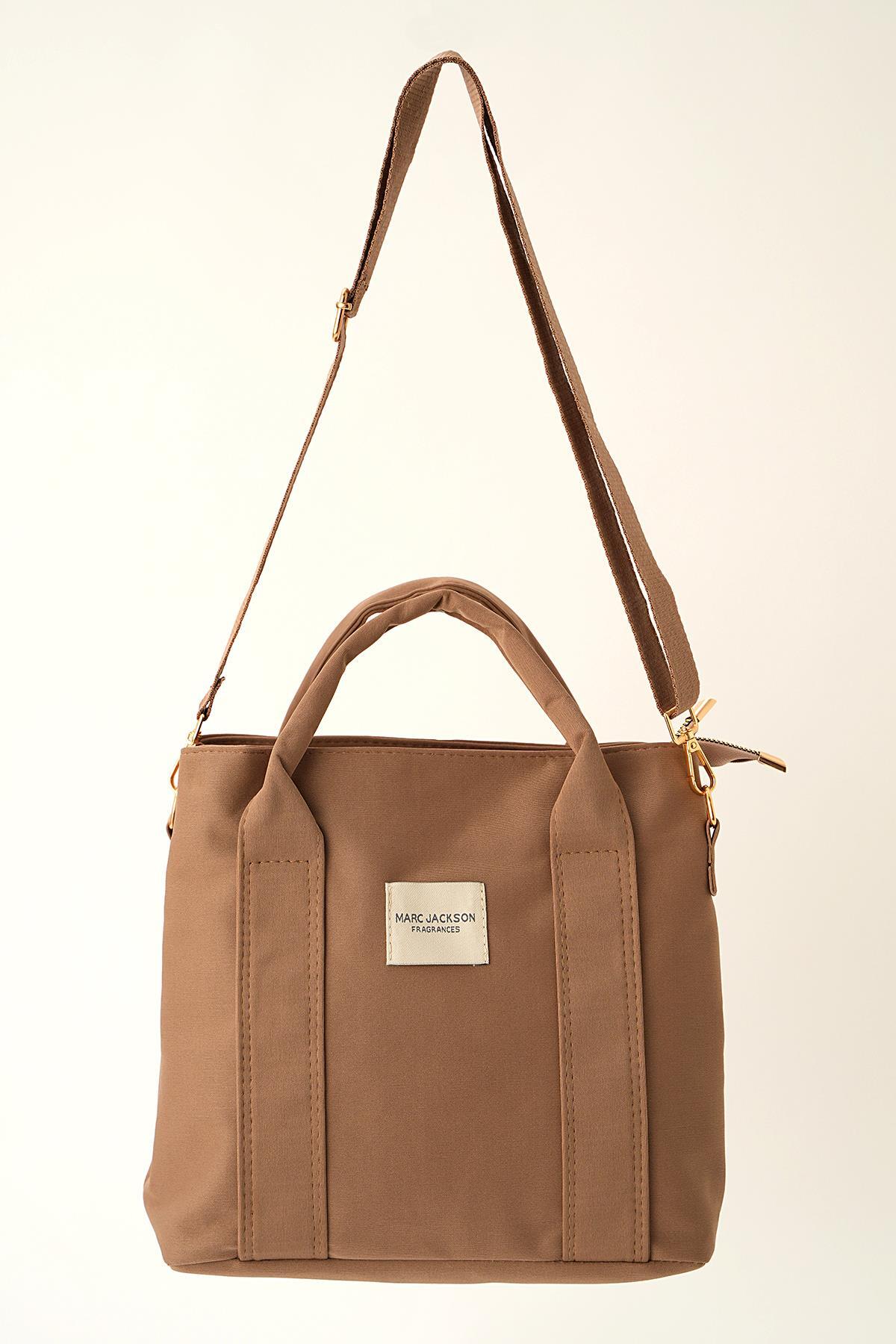 9223 Ön Arma Detay Omuz Çantası Vizon 