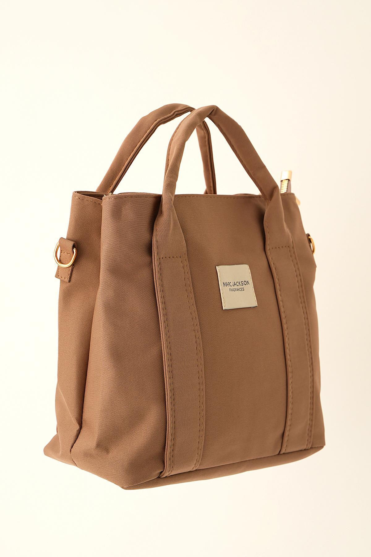 9223 Ön Arma Detay Omuz Çantası Vizon - 2