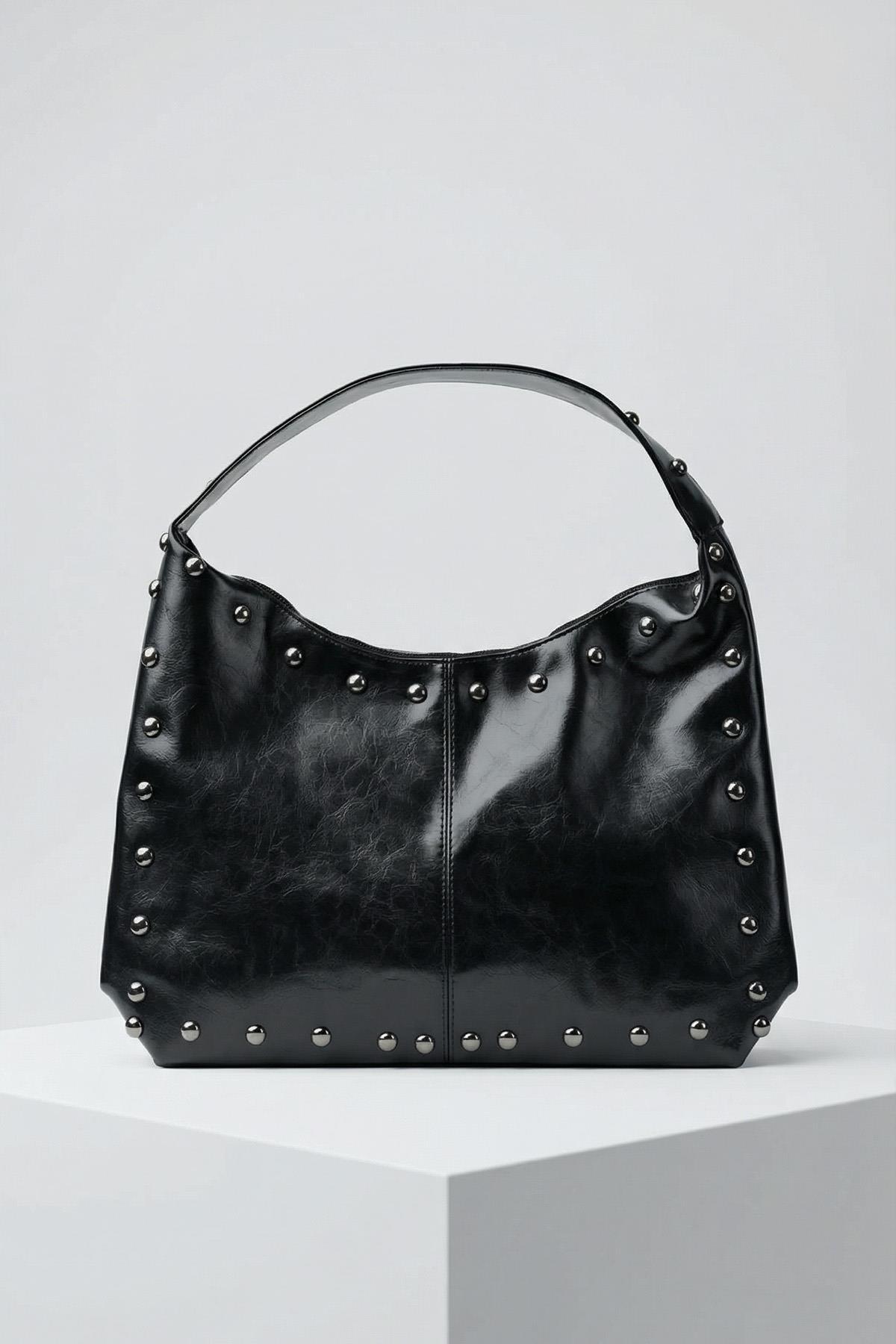 9225 Zımbalı Omuz Çantası Siyah - RAYS (1)